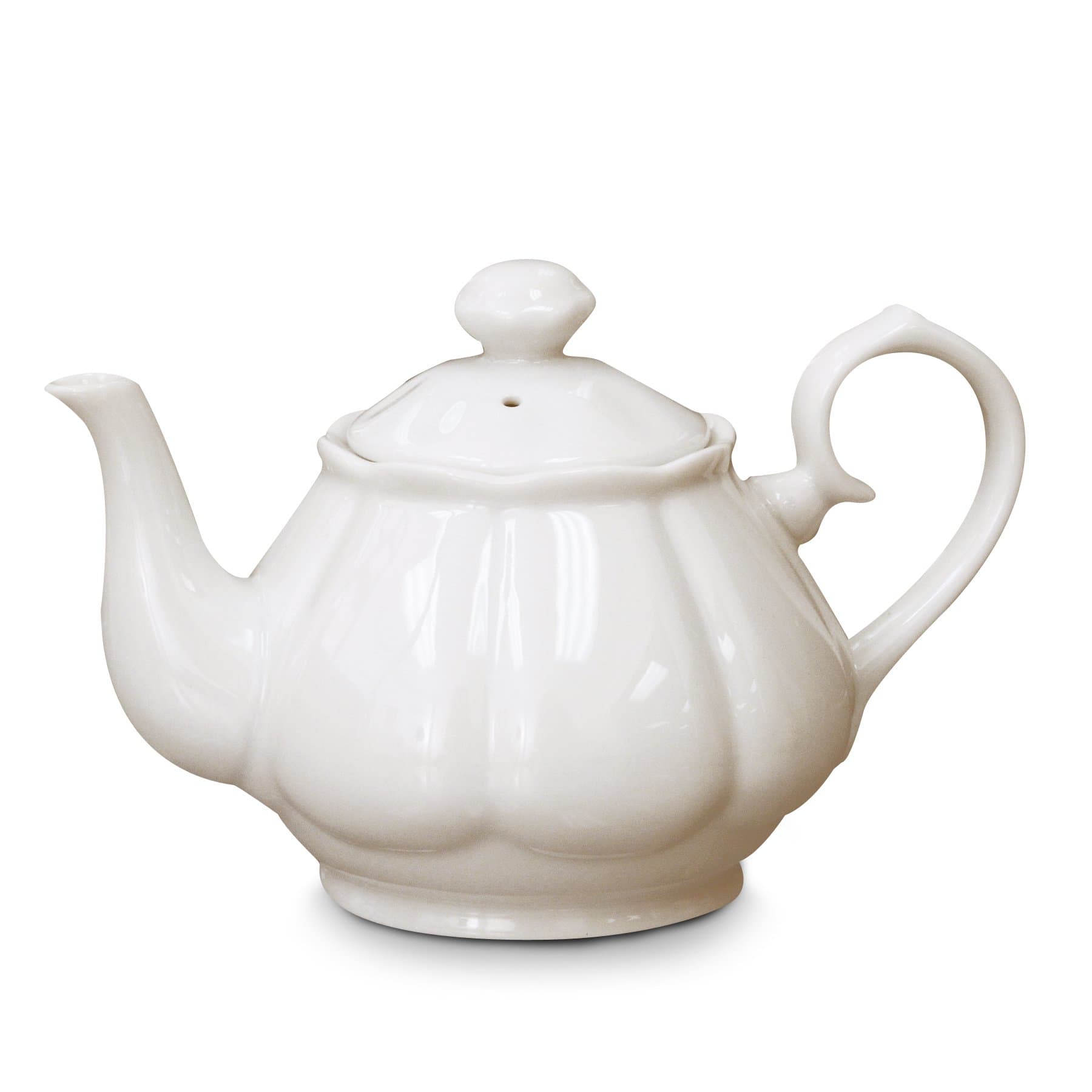 English Tea Store White Porcelain Teapot - 2 Cup | Teapot for Tea Lovers | Diana Style Ceramic Teapot for Kitchen & Dining | Microwave Safe Pot for Home, Office, or Gift Use | Elegant White Tableware
