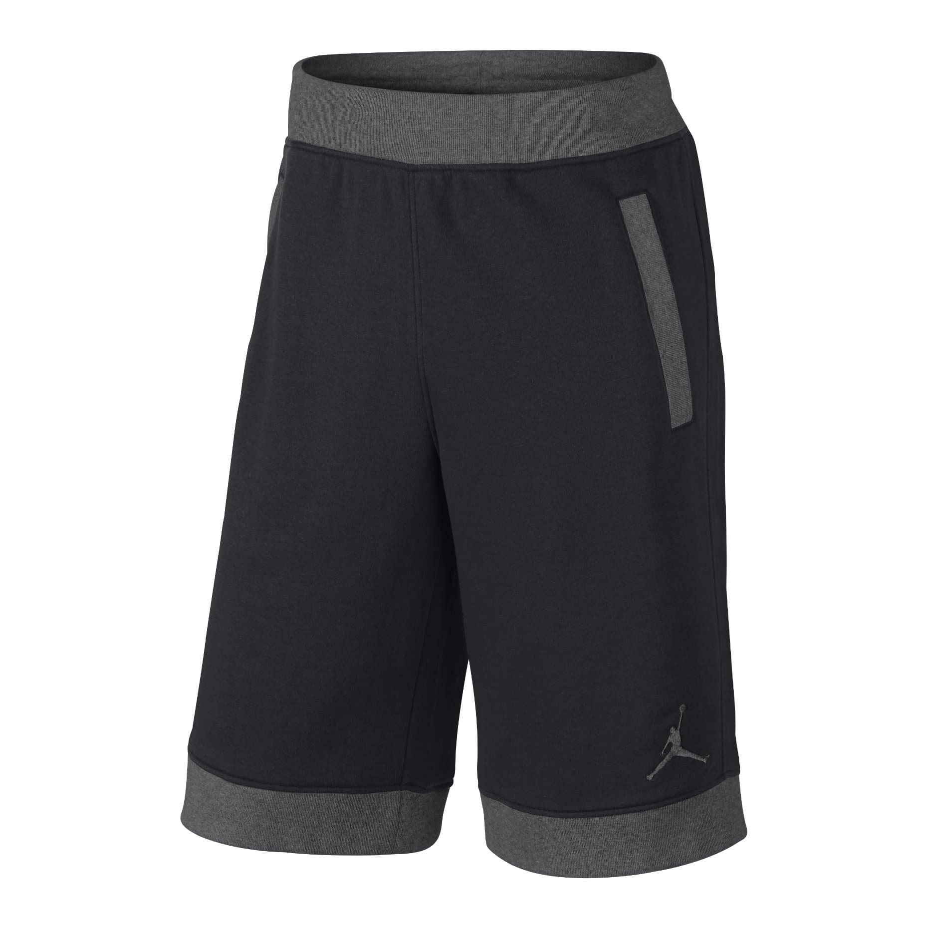 Air Jordan Mens Fleece Sweat Shorts Black/Grey Jumpman (X-Large)