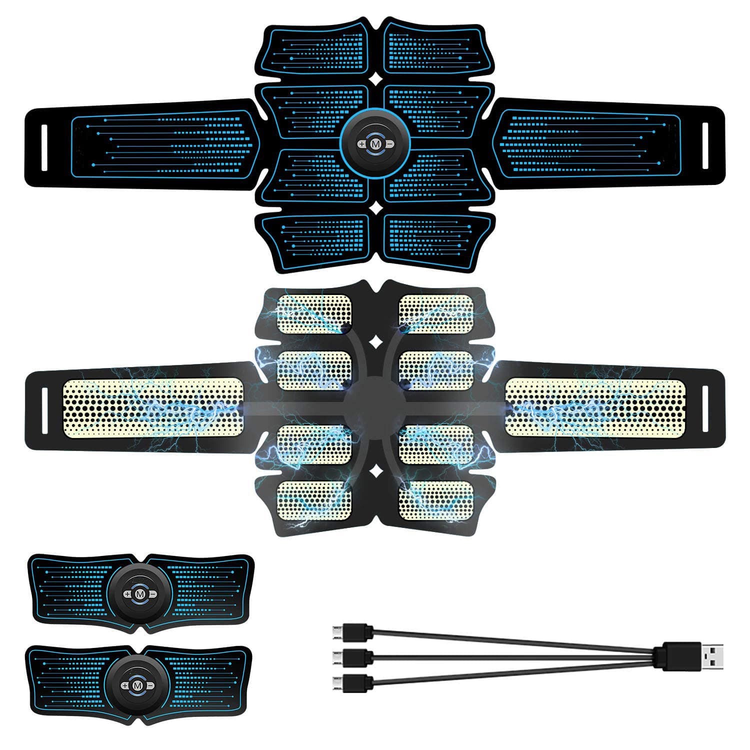 Arabest Abs Stimulator - EMS Muscle Stimulator, USB Rechargeable Abs Workout Equipment for Abdomen, Arm and Leg, Portable Abs Trainer for Men and Women with 6 Modes 10 Levels of Intensity