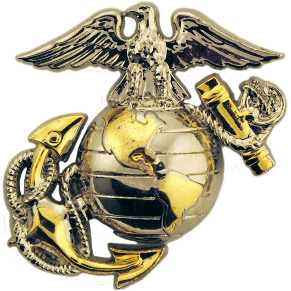 United States Marine Corps USMC EGA Gold Tone and Silver Tone Left Lapel Pin (Left Pin)