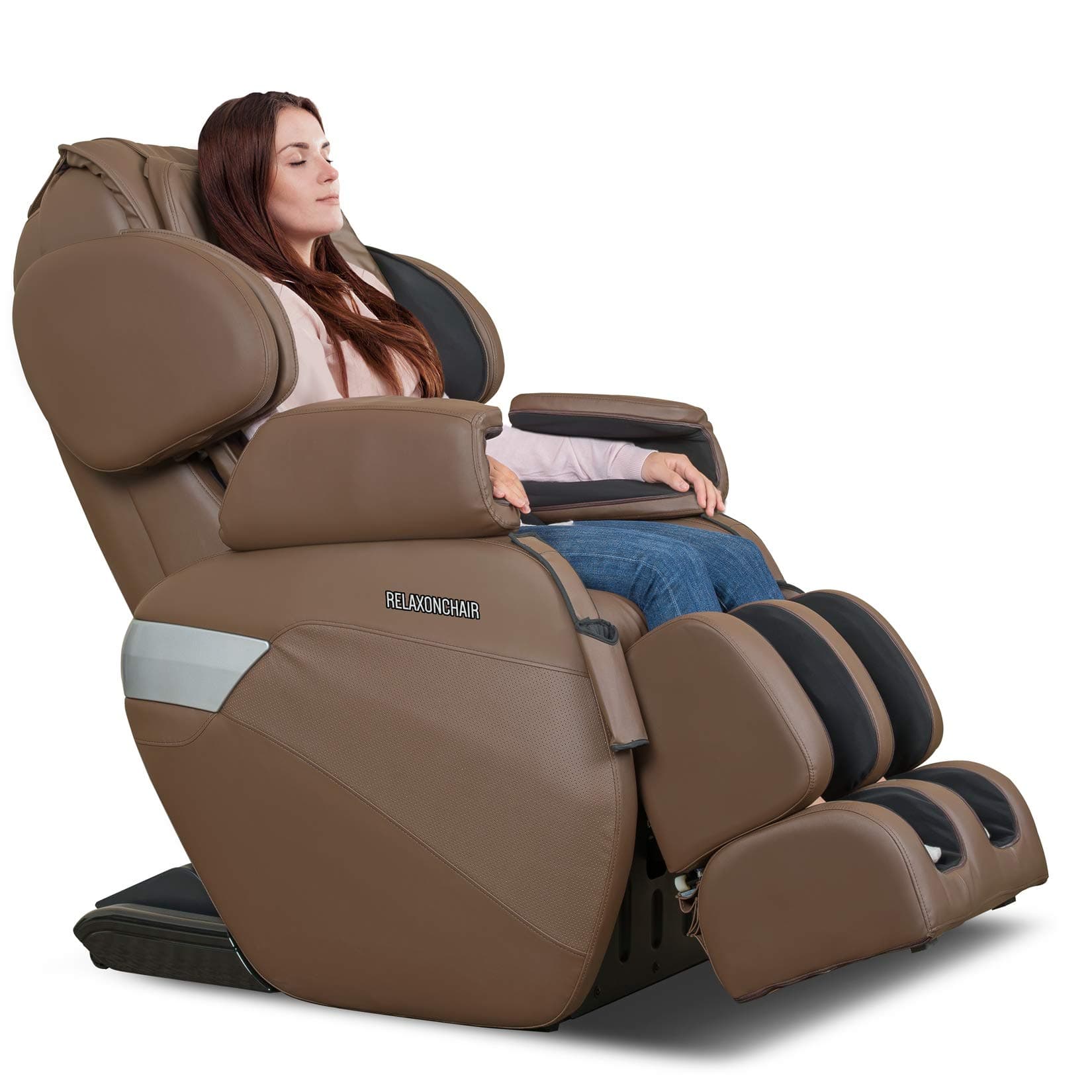 RELAXONCHAIR [MK-II Plus Full Body Zero Gravity Shiatsu Massage Chair with Built-in Heat and Air Massage System - Chocolate