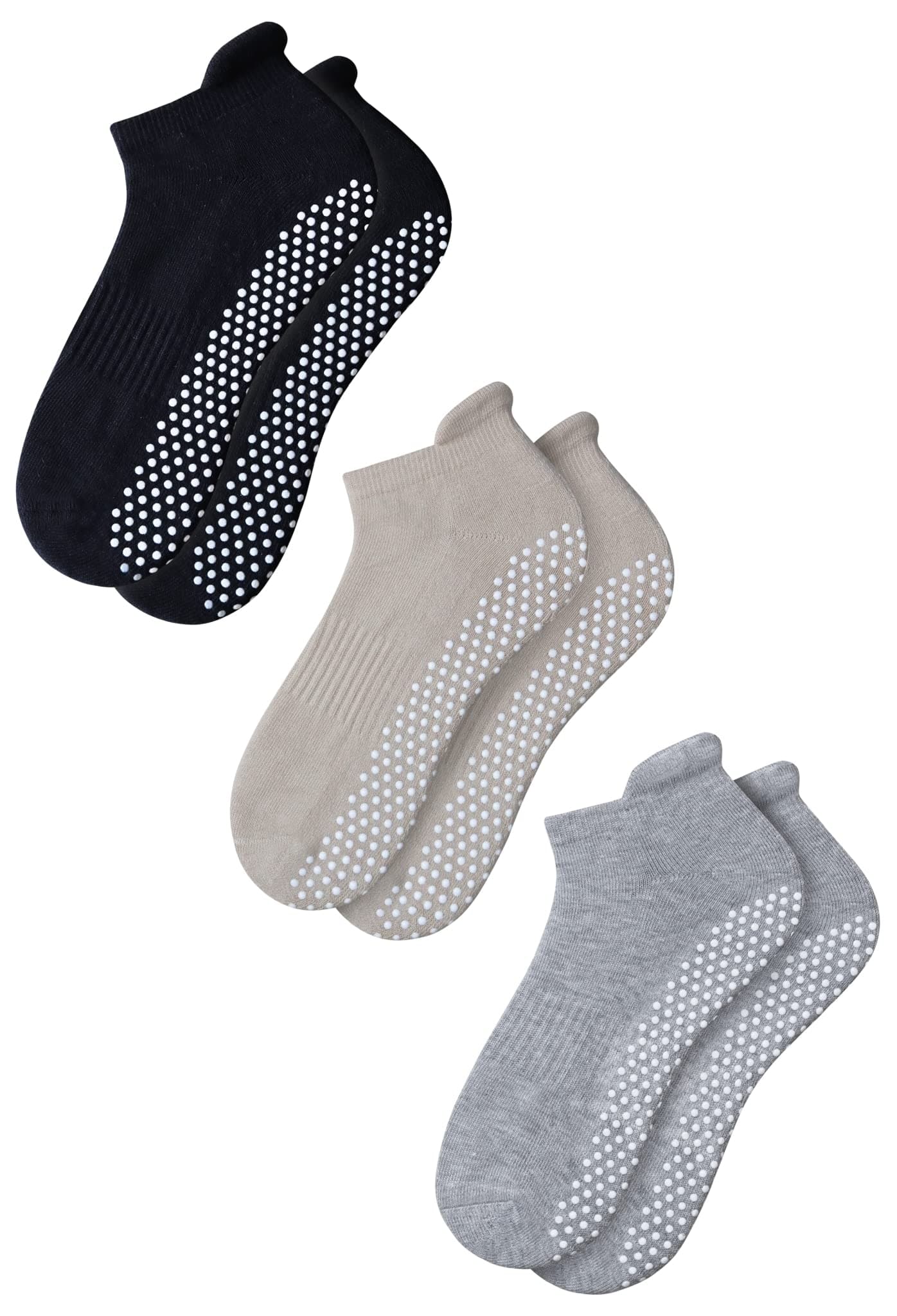 RATIVEAnti Slip Non Skid Barre Yoga Hospital Pilates Socks with Grips for Women Men