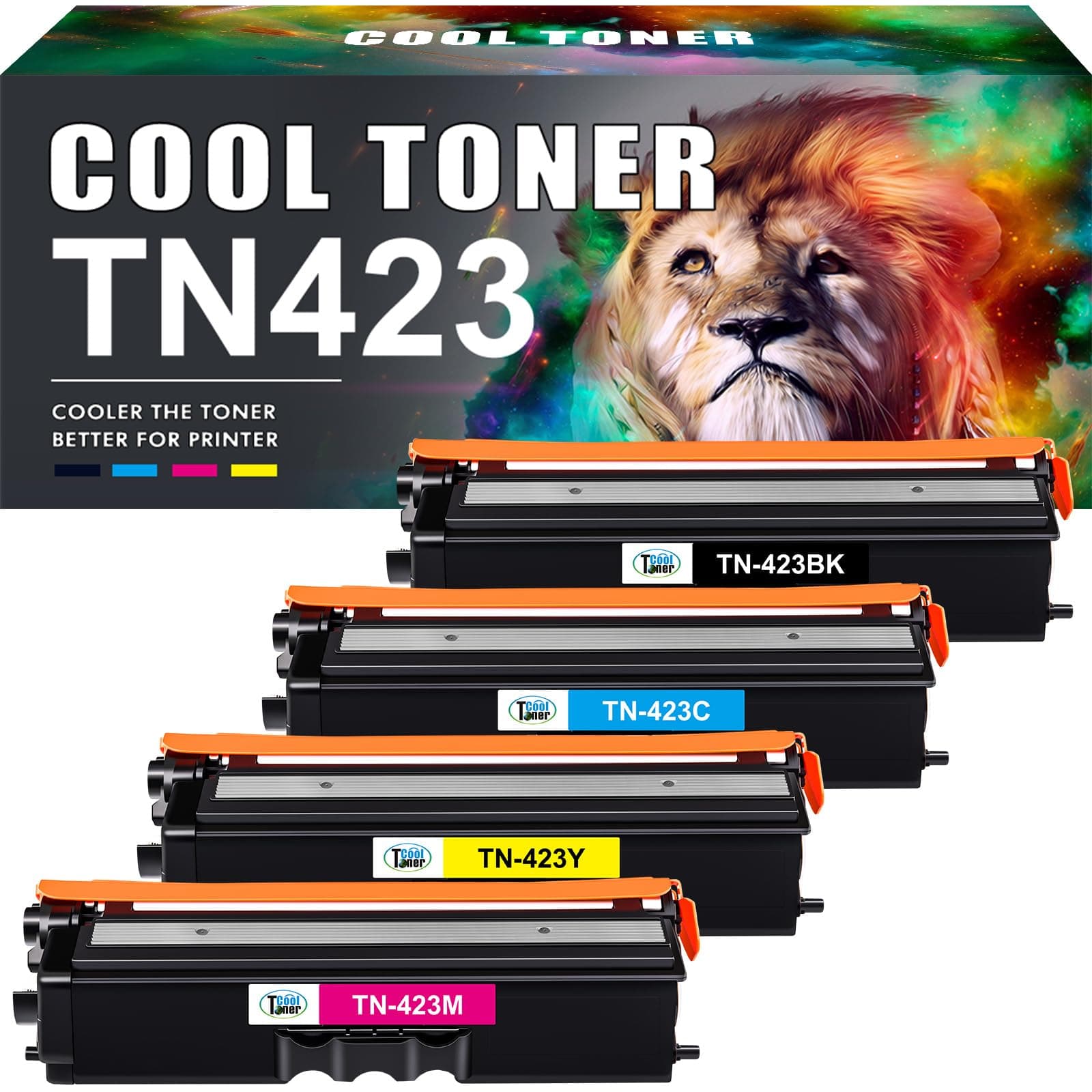 TN423 Compatible Toner Cartridge for Brother TN-423 TN-421 TN421 HL-L8260CDW HL-L8360CDW MFC-L8690CDW MFC-L8900CDW DCP-L8410CDW DCP-L8410CDN (Black Cyan Yellow Magenta, 4-Pack)