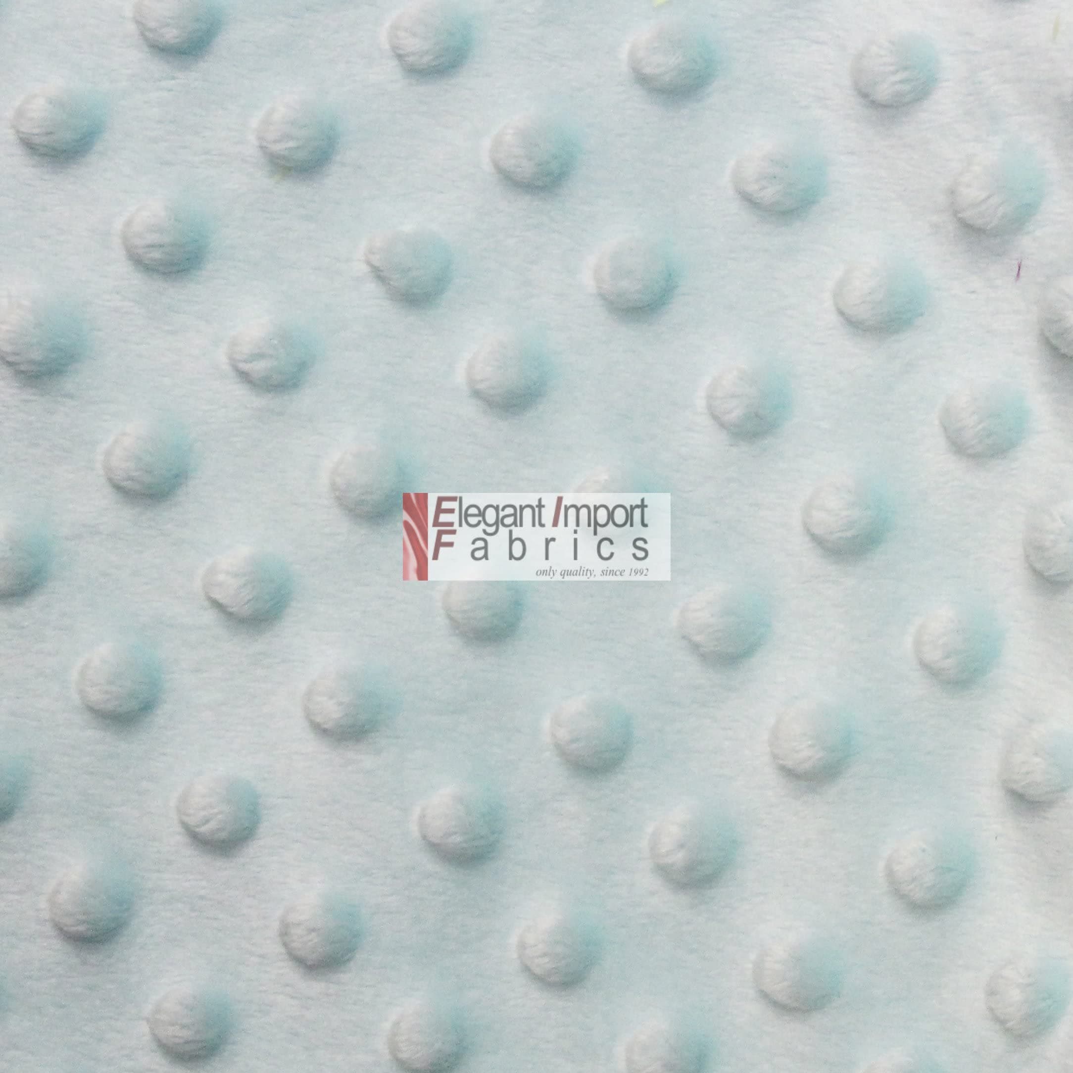 Minky MINKEE Chenille DOT Soft Fabric Cuddle 38 Color 60"W SEW Craft by The Yard (ICY Blue)