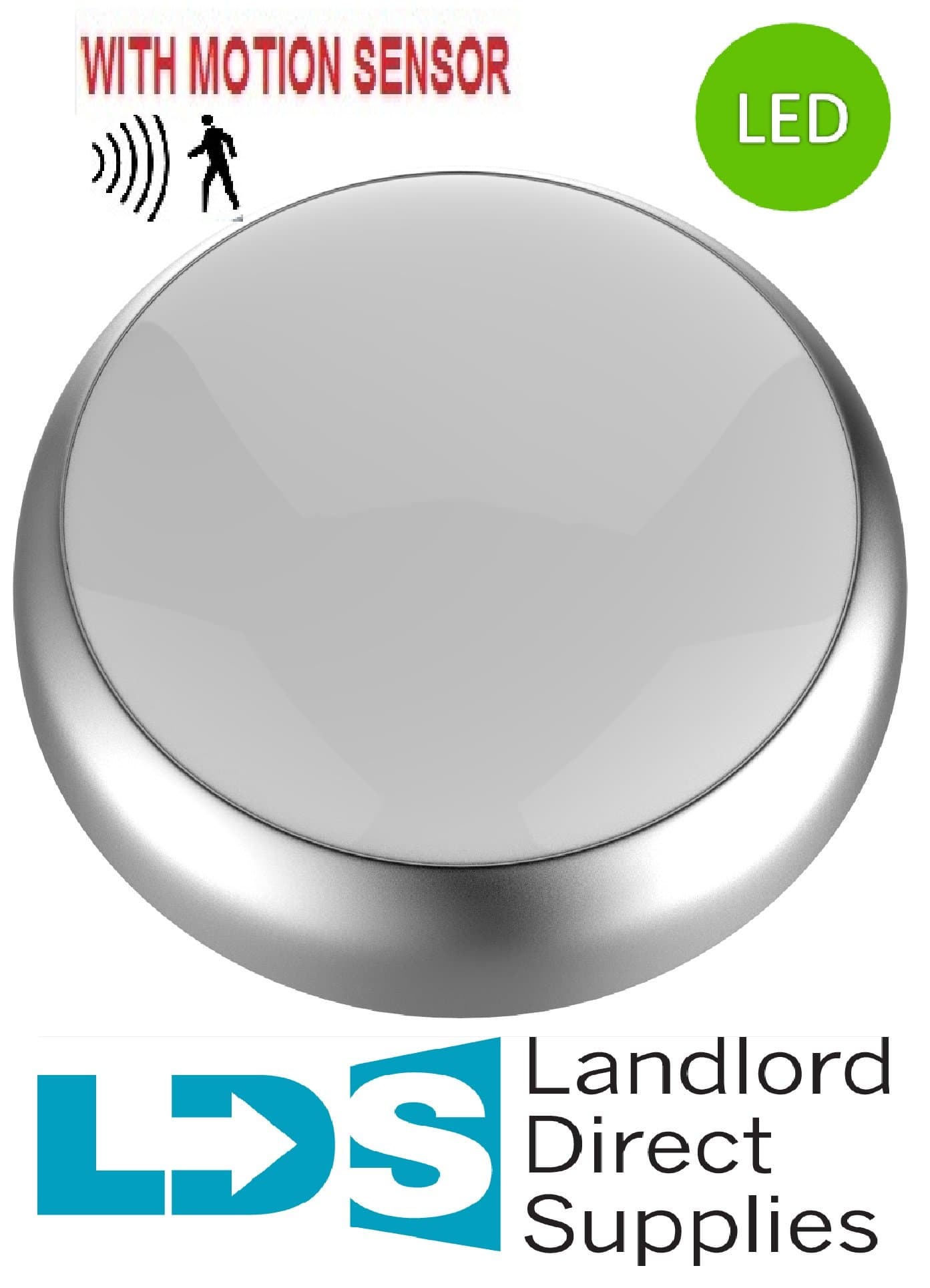 (AC12WLED-C-S) LED Ceiling Light with Sensor & Chrome Surround (12W). LIFETIME GUARANTEE OFFERED* Free delivery! Suitable for Use Outdoors, Bathrooms, Kitchens & Corridors. Perfect for Landlords, HMO Owners, B&B's, Hotels, Pubs, Restaurants, Offices, Schools......... Easy to Install, Quality Product From Landlord Direct Supplies.