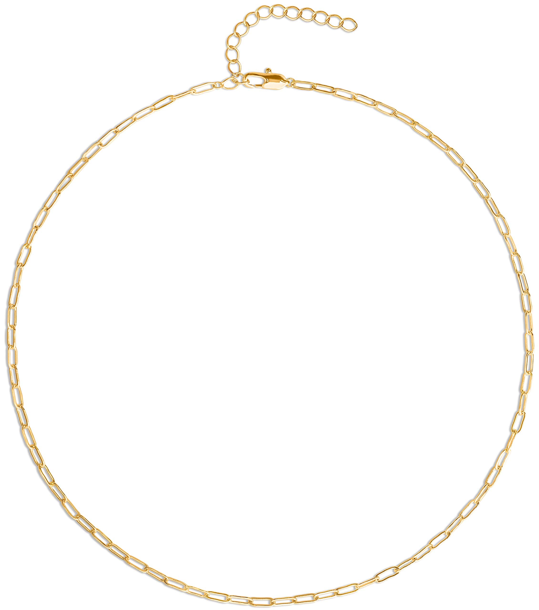 Paperclip Chain Necklace for Women, Gold Chain Necklace Women, 14k Gold Dipped Chain Link Necklace for Women, Paper Clip Necklace