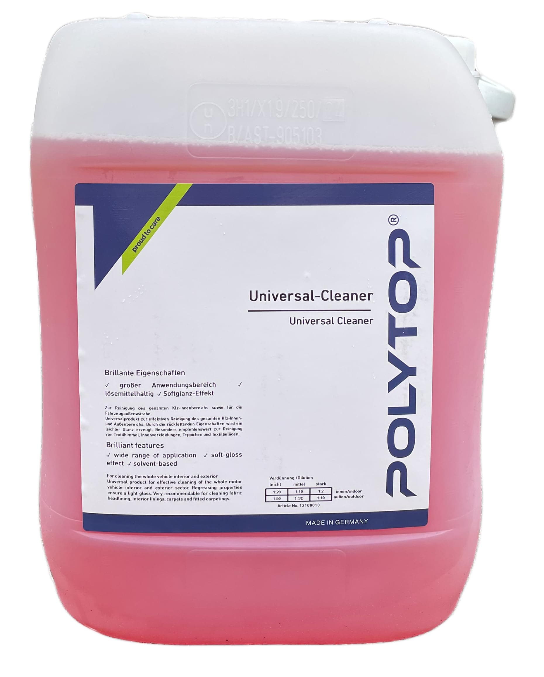 Polytop Universal Cleaner based on Car And Household Insect Remover Clean Multi-Purpose Cleaner 10 L