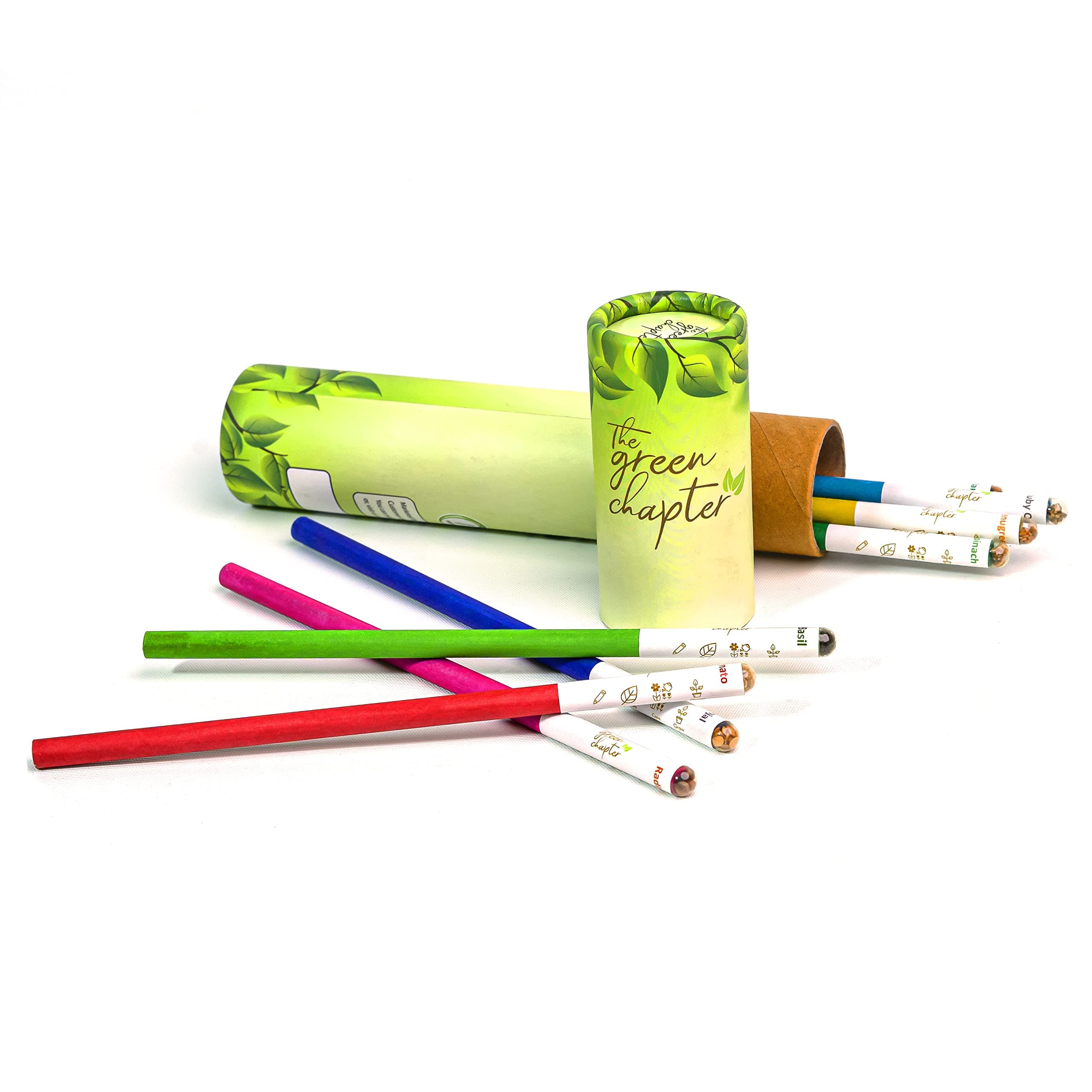 Plantable Seed Pencil Set of 10 Paper Pencils Recycled Lead 2B Seed Pencils Reusable Box Gift Set for Kids