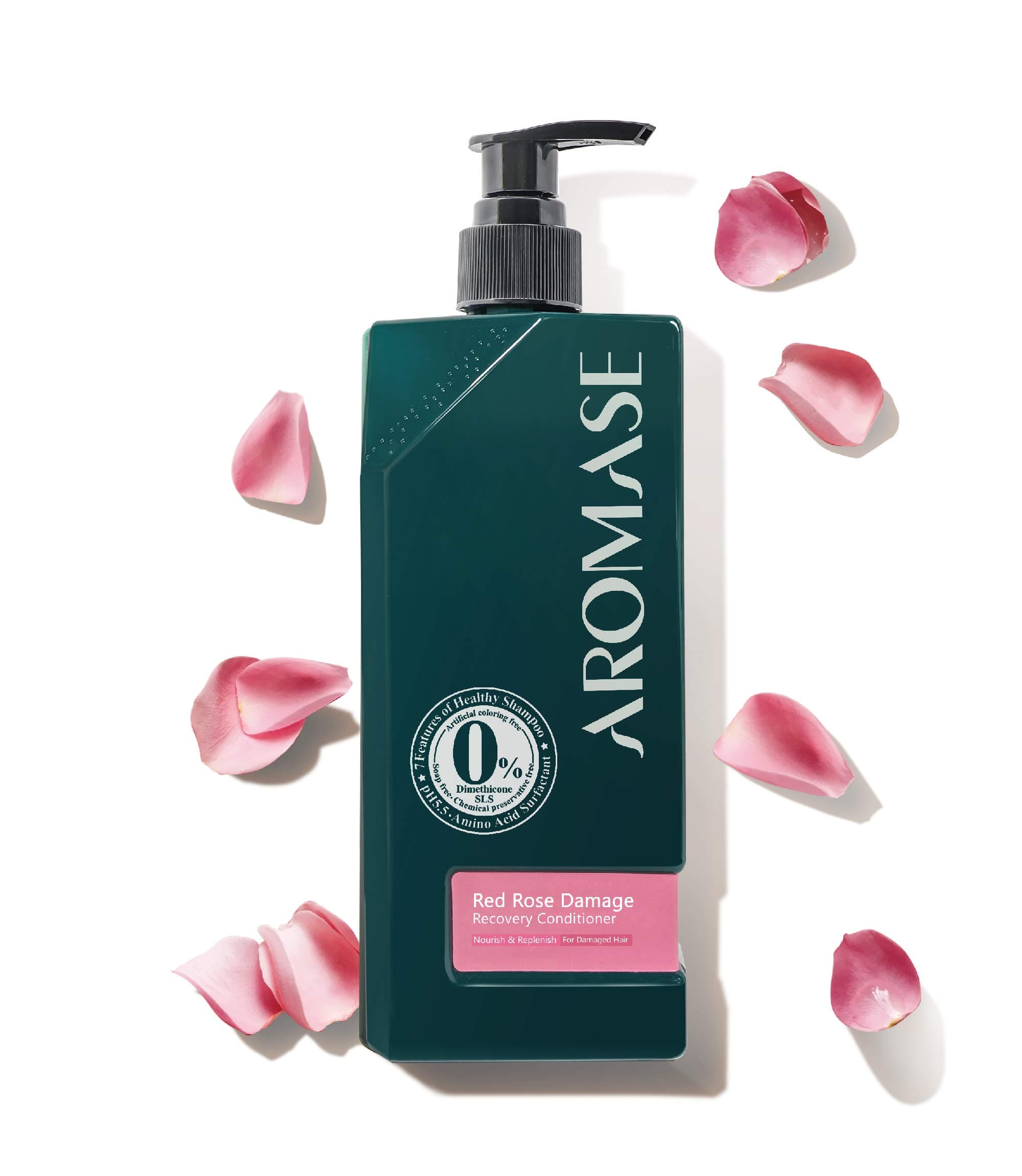 Red Rose Damage Recovery Conditioner, DAMASK ROSE OIL Detangles Frizzy Hair, CLEAN RINSE, JOJOBA OIL Deep Hydrate Moisturizer, LINOLENIC ACID Strengthen Hair Strands