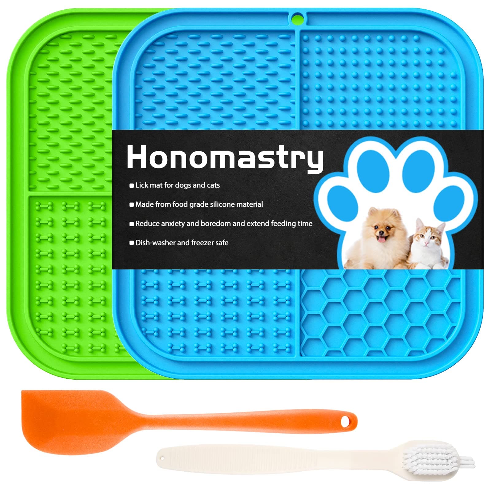 Lick Mat for Dogs, Premium Lick Pad with Suction Cups for Dog Anxiety Relief, Slow Feeder Dog Bowls, Bathing, Grooming and Training.