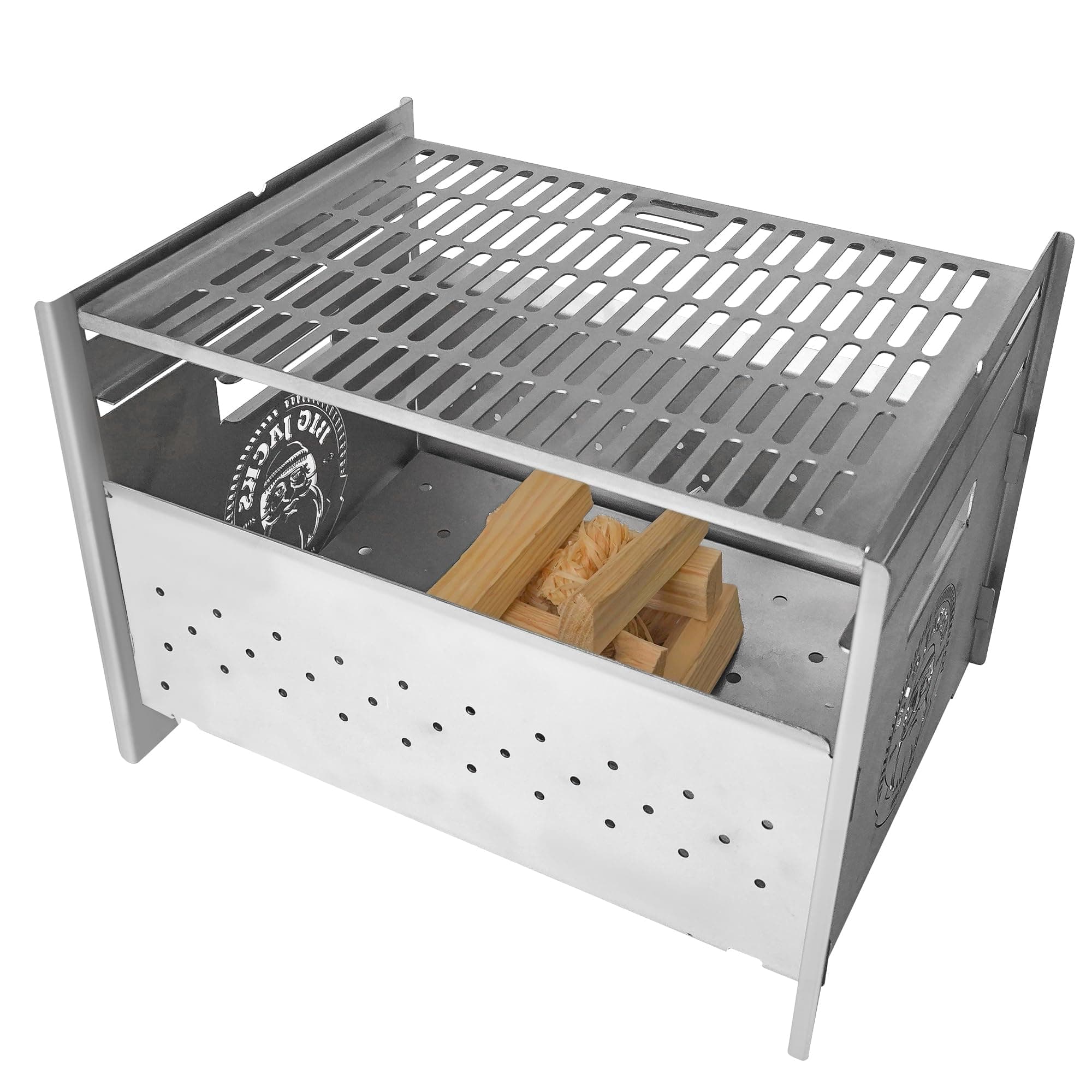 Big Jacks BBQ Fire Pit Portable bbq - Portable grill for camping - Campfire Pit collapsible Camping Grill - Stainless Steel Barbecue for Camping, Picnic, Terrace, beach - Portable charcoal grill