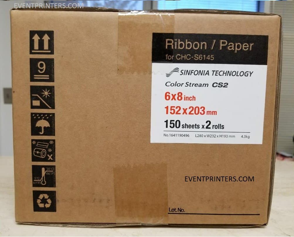 CS2 6x8" PRINT MEDIA (300 PRINTS) For use with Sinfonia Color Stream CS2 printer. Comes with SAMPLES of our best selling photo folders (Eventprinters brand)