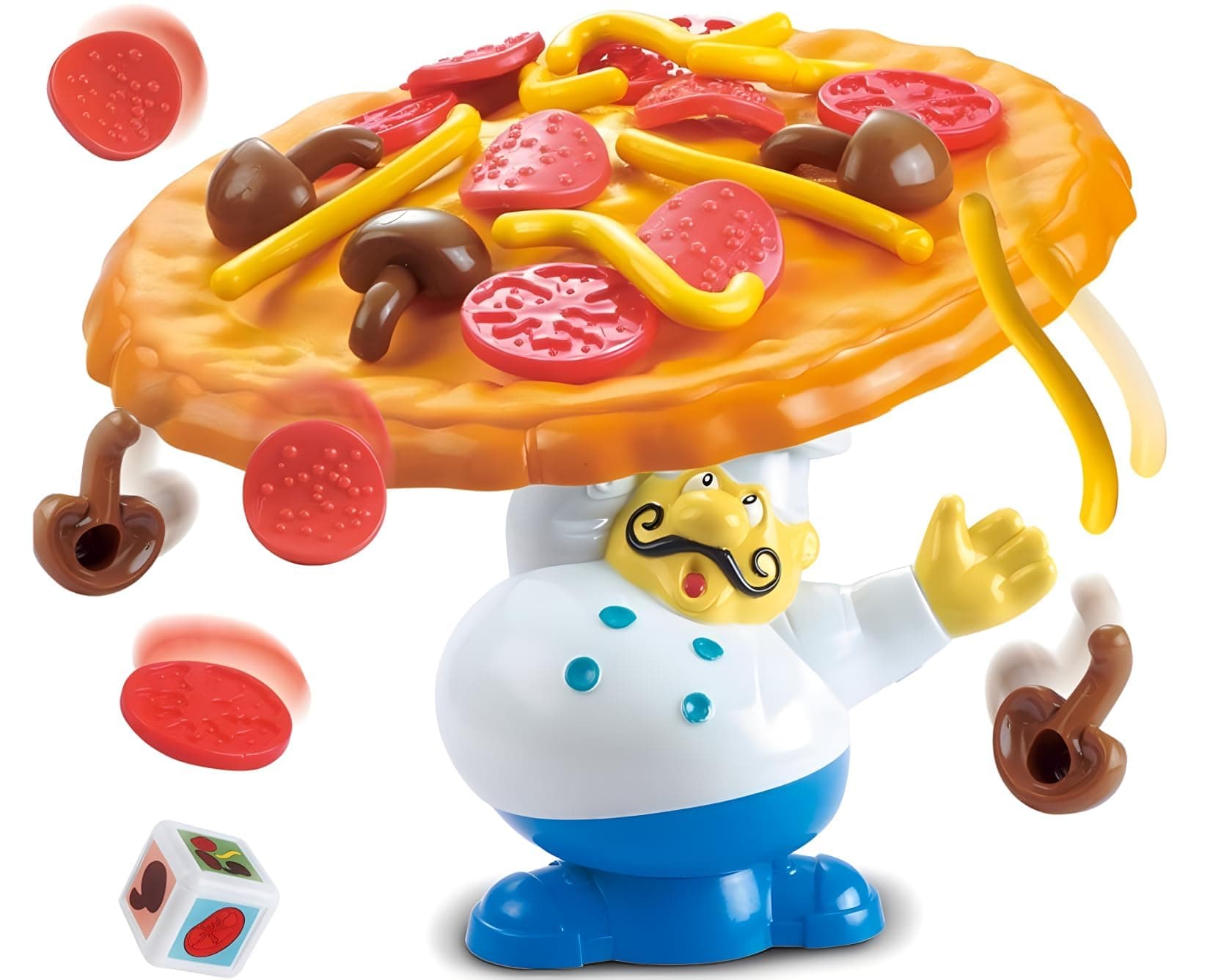 Trisquirrel Topple Pizza Game, Tabletop Balancing Pizza Toy, Poppa's Pizza Pile-Up for 2-4 Players -- Fun for Family & Friends