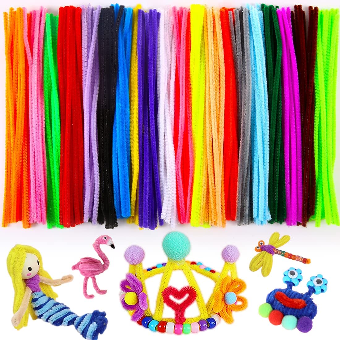 Pipe Cleaners, Pipe Cleaners Craft, Arts and Crafts for Kids, Crafts, Craft Supplies, Art Supplies (200 Multi-Color Pipe Cleaners)