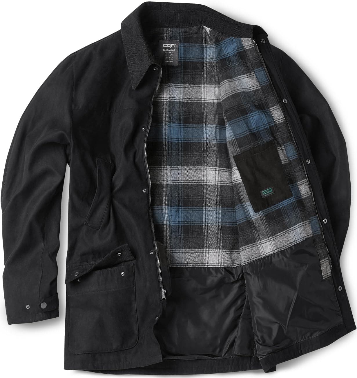 Men's Flannel Shirt Jacket Long Sleeve, Winter Warm Outdoor Casual Plaid Jacket Coat with Pockets