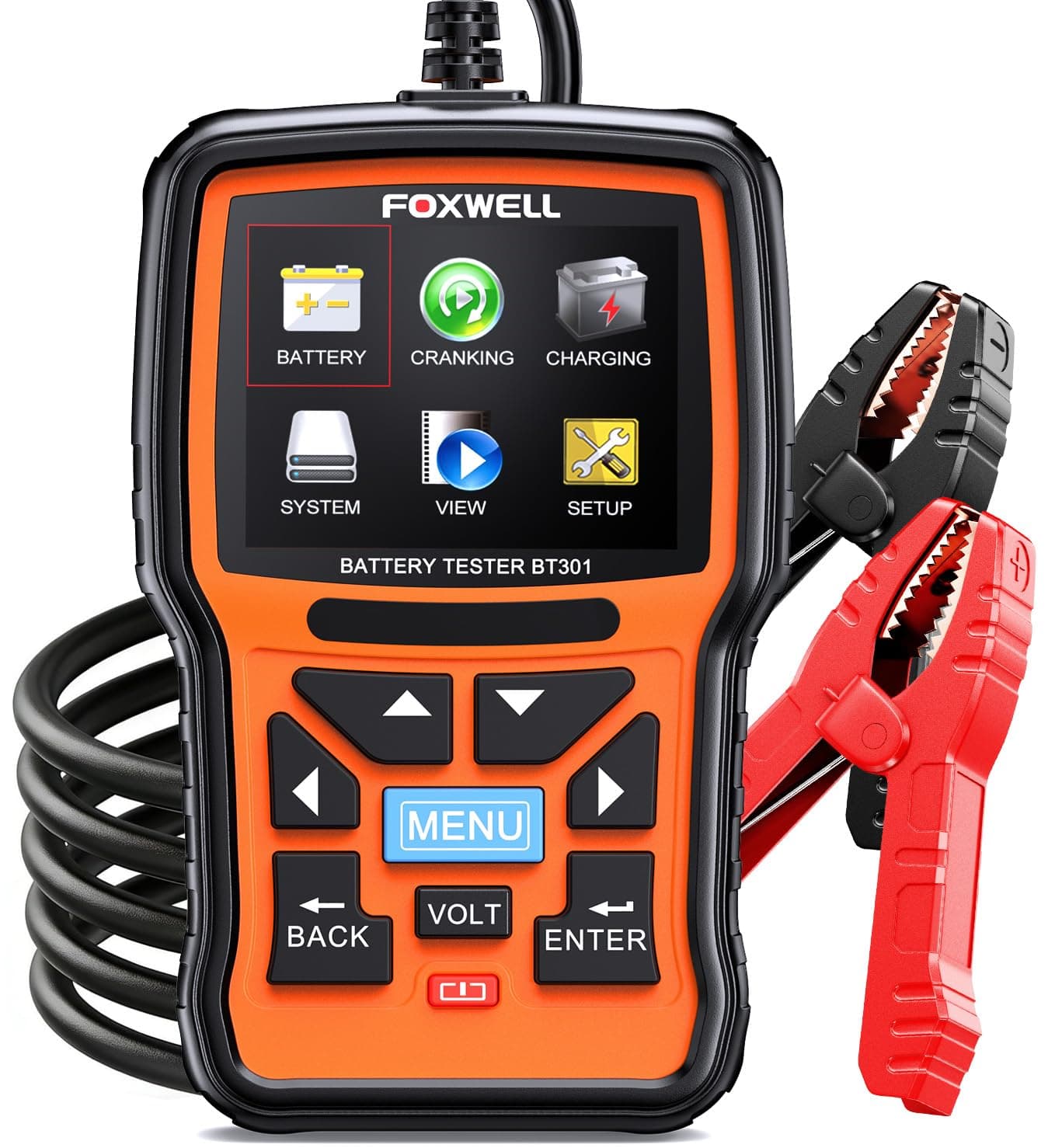 Car Battery Tester 12V, FOXWELL BT301 Battery Load Tester 100-2000CCA Automotive Battery Tester Digital Alternator Starter Tester Cranking Charging Tester for Car Marine Truck SUV ATV (Upgraded BT100)