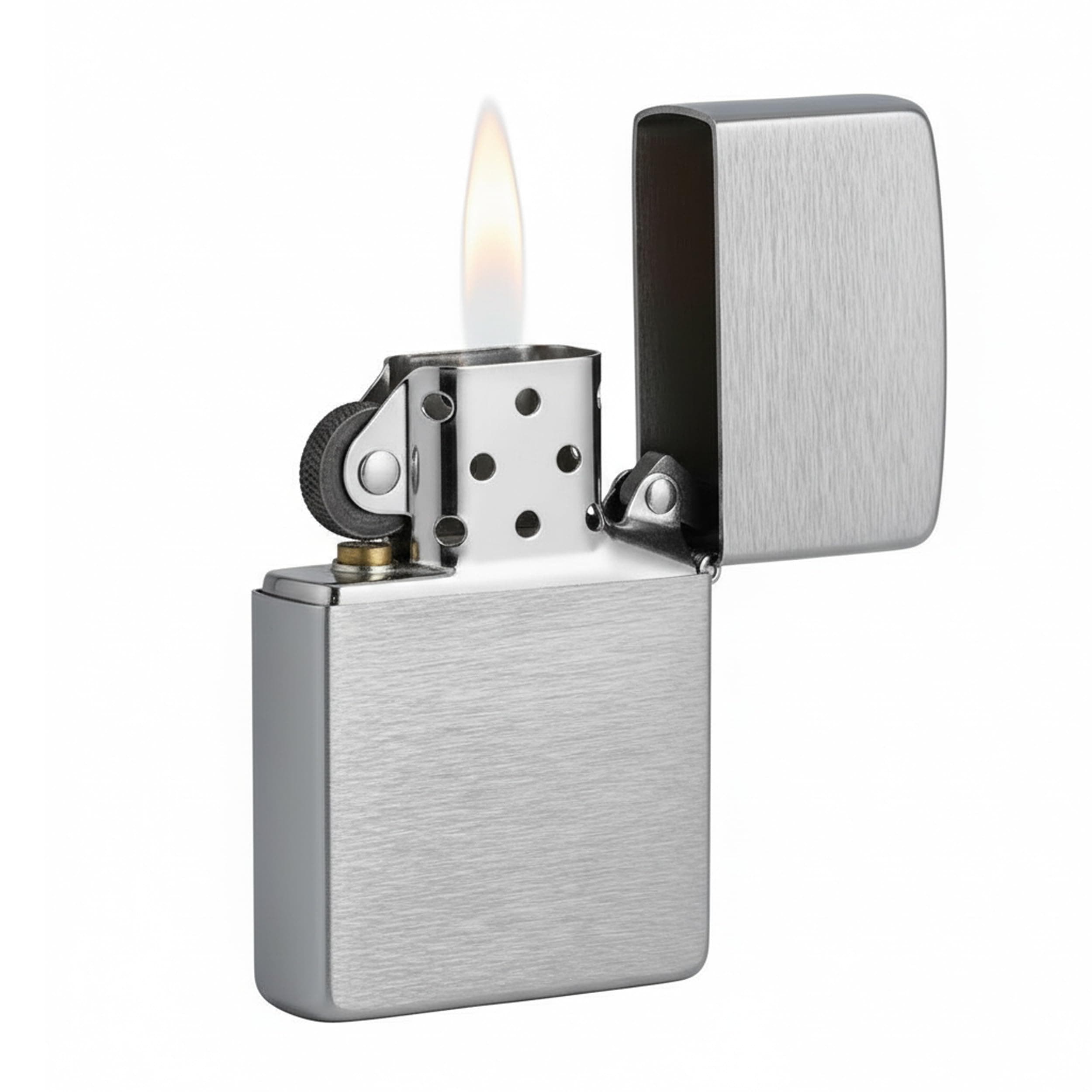 Zippo Silver Chrome Brushed Windproof Lighter (BIS Certified)