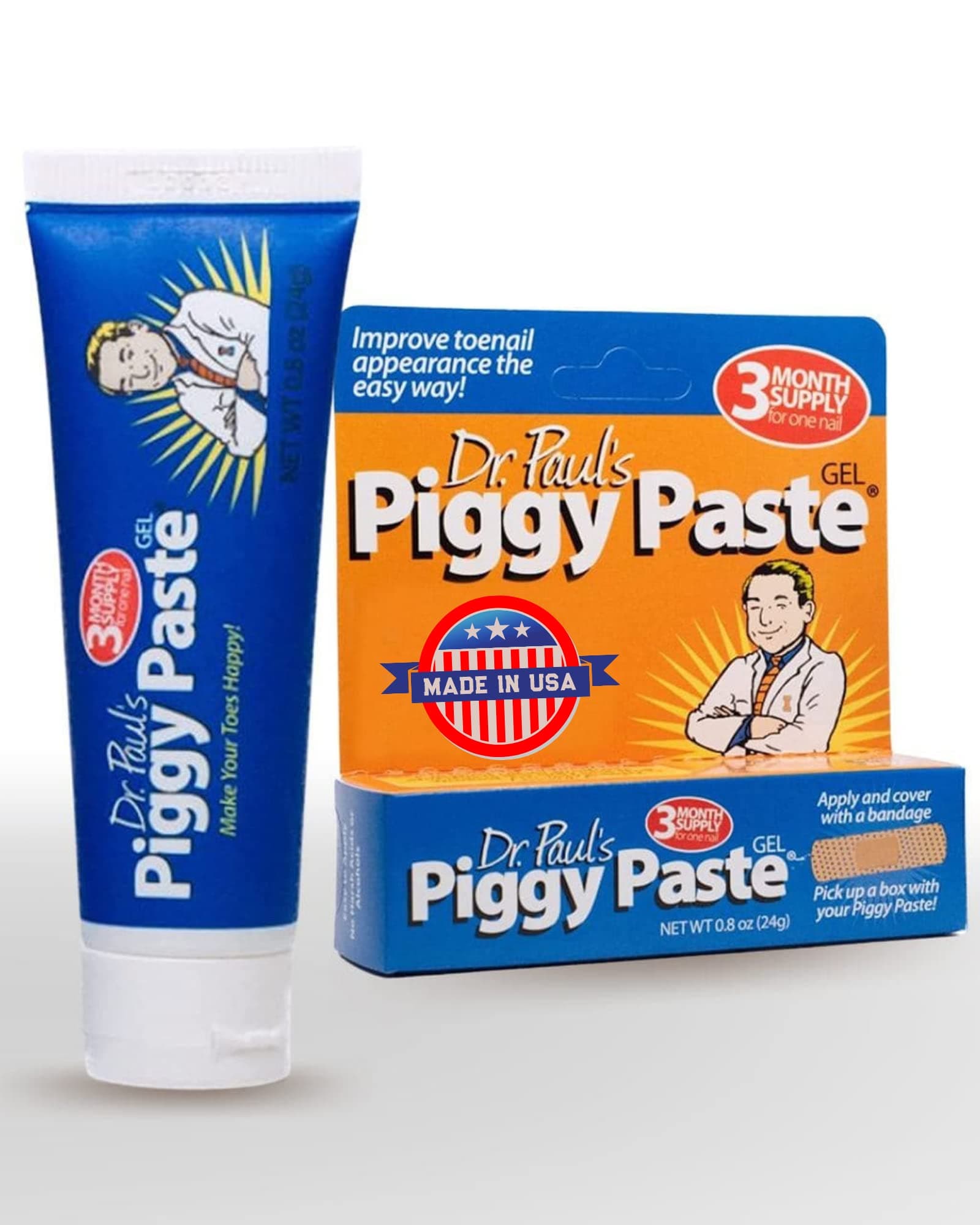 Dr. Paul's Piggy Paste Gel: Fast Acting Solution for Thick, Brittle, Yellow Nails, Restores Clear, Healthy Toenails & Fingernails, Easy, Mess Free Application Doctor Recommended Formula