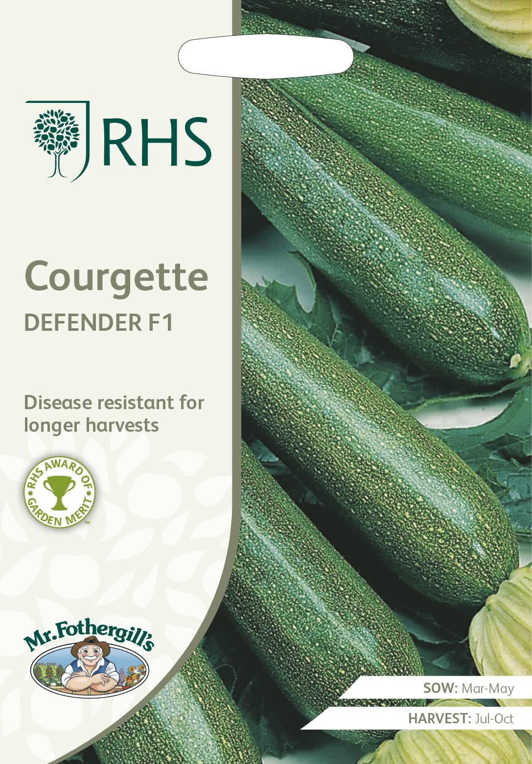 Mr Fothergill's - RHS Courgette Defender F1, Green