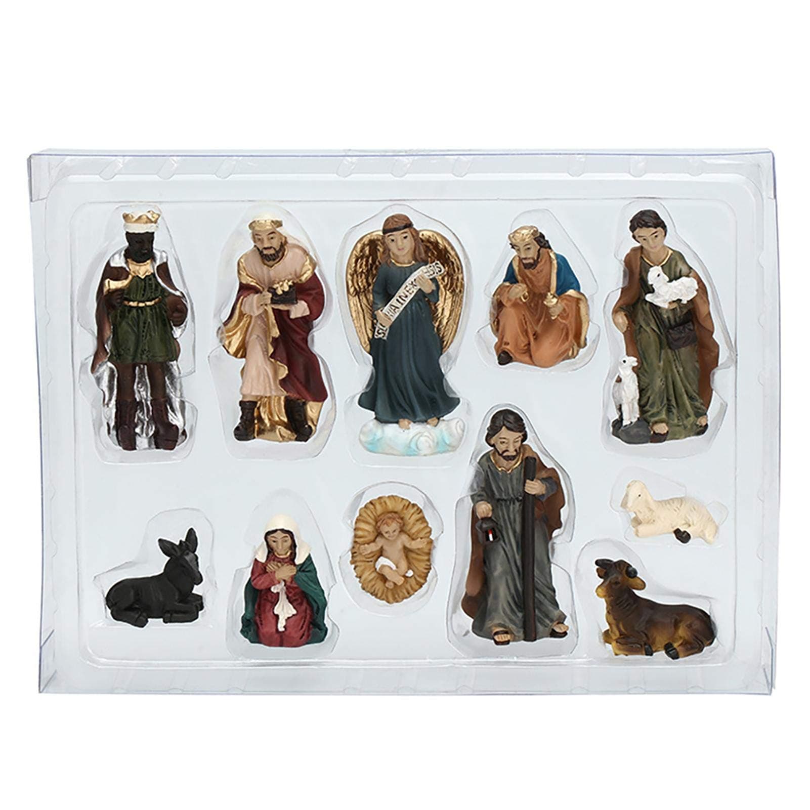 POHOVE 11pcs Christmas Crib Figures,Christmas Nativity Figurines Ornaments,Nativity Figurine,Chapel Decoration,Outdoor Catholic Statues And Figurines Home Decor