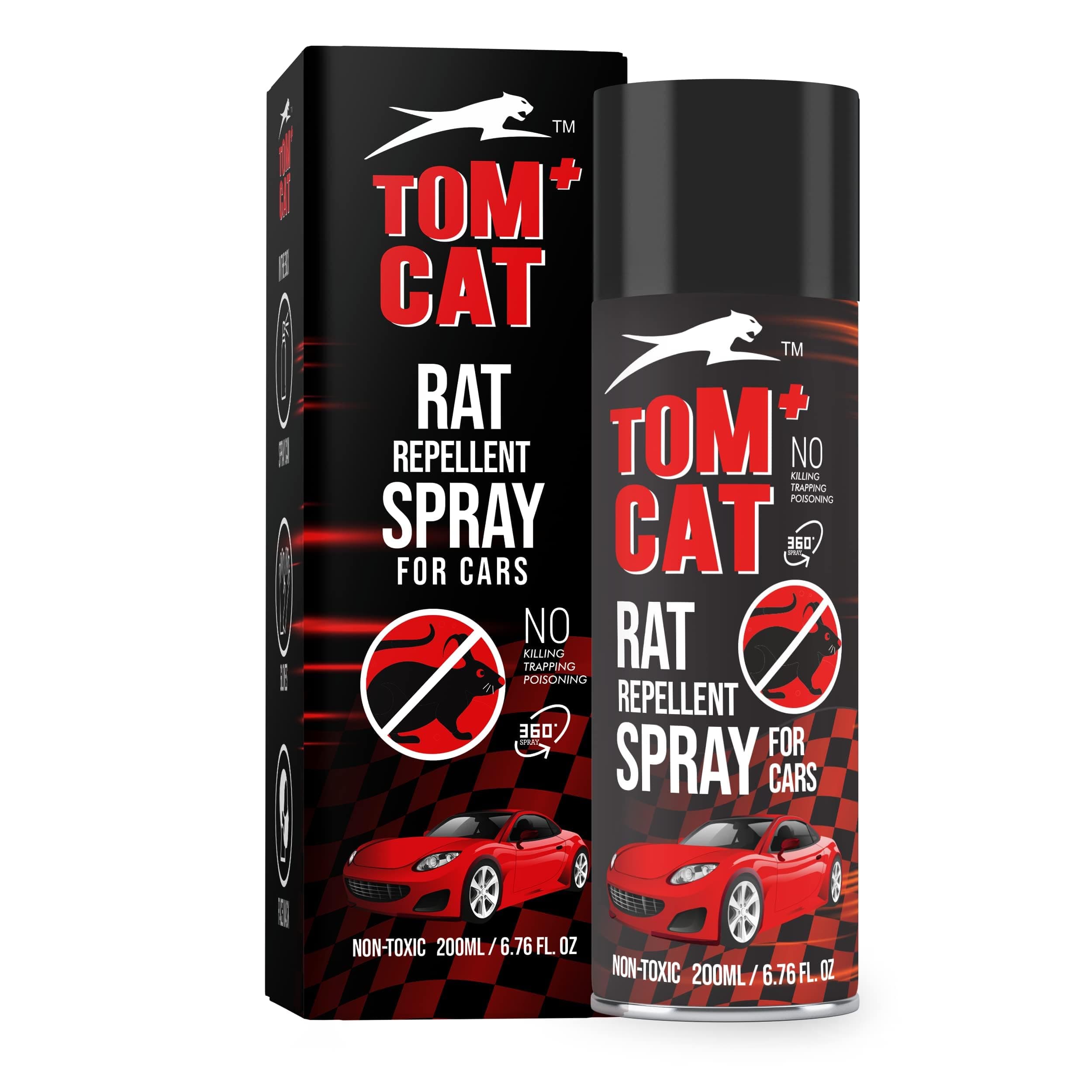 Tom Cat Rat Repellent Spray for Car Highly Effective Last 1 Year Leak Free Repellent Easy to Spray Pack of 1