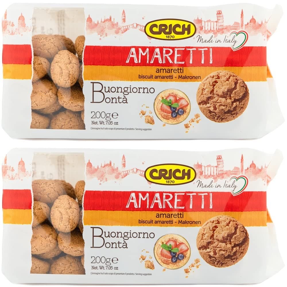 Crich - Amaretti Biscuits (200g, Pack of 2) | Sweet & Crunchy | Gourmet Artisan Italian Biscuits | Made in Italy