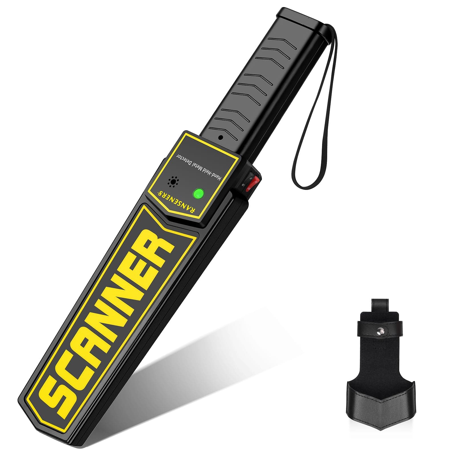RANSENERS Metal Detector Wand,Security Wand,Portable Adjustable Sound & Vibration Alerts, Detects Weapons Knivers Screw (High Sensitivity, Black)…