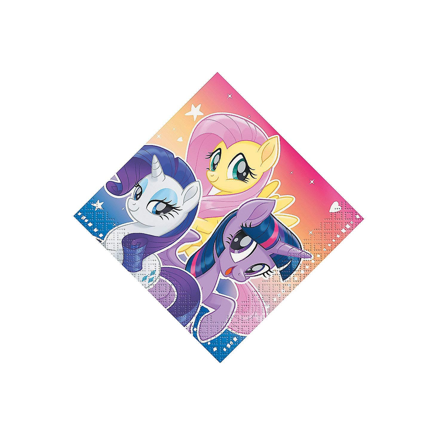 Fun Express - My Little Pony Beverage Napkins, 16ct for Birthday - Party Supplies - Licensed Tableware - Licensed Napkins - Birthday - 16 Pieces