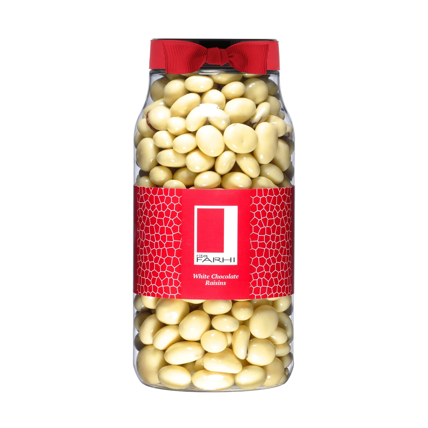 White Chocolate Covered Raisins in a Gift Jar | Vegetarian and Chocolate Gift - Chocolate Coated Fruit - 870 g - New Palm Oil Free Recipe