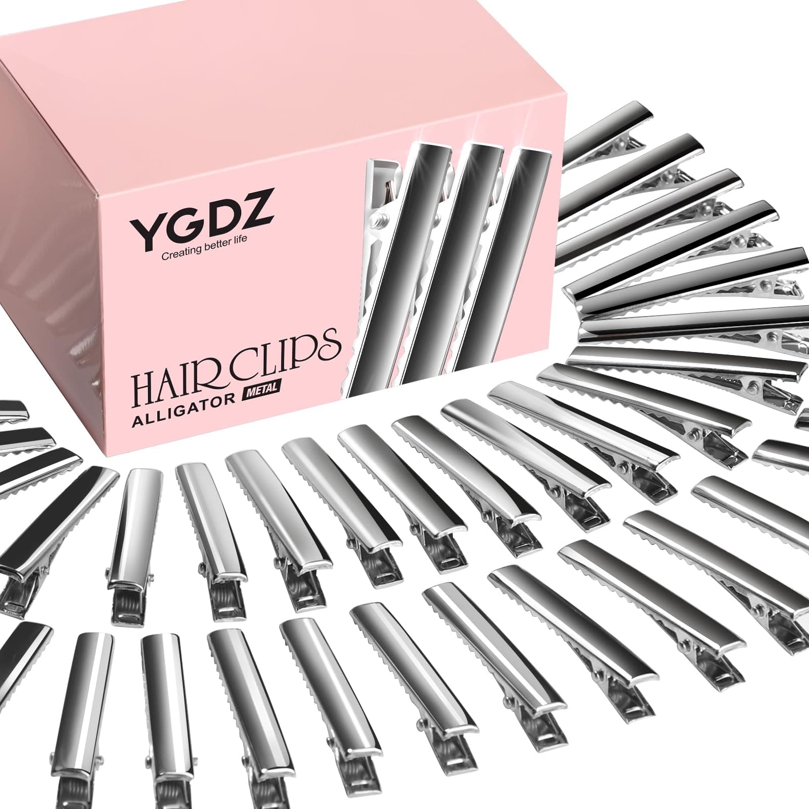 YGDZ Alligator Hair Clips, 150pcs 1.77 Inch Metal Hair Bow Clips Single Prong Silver Alligator Hair Clips for Bows Making Crafts(4.5cm)