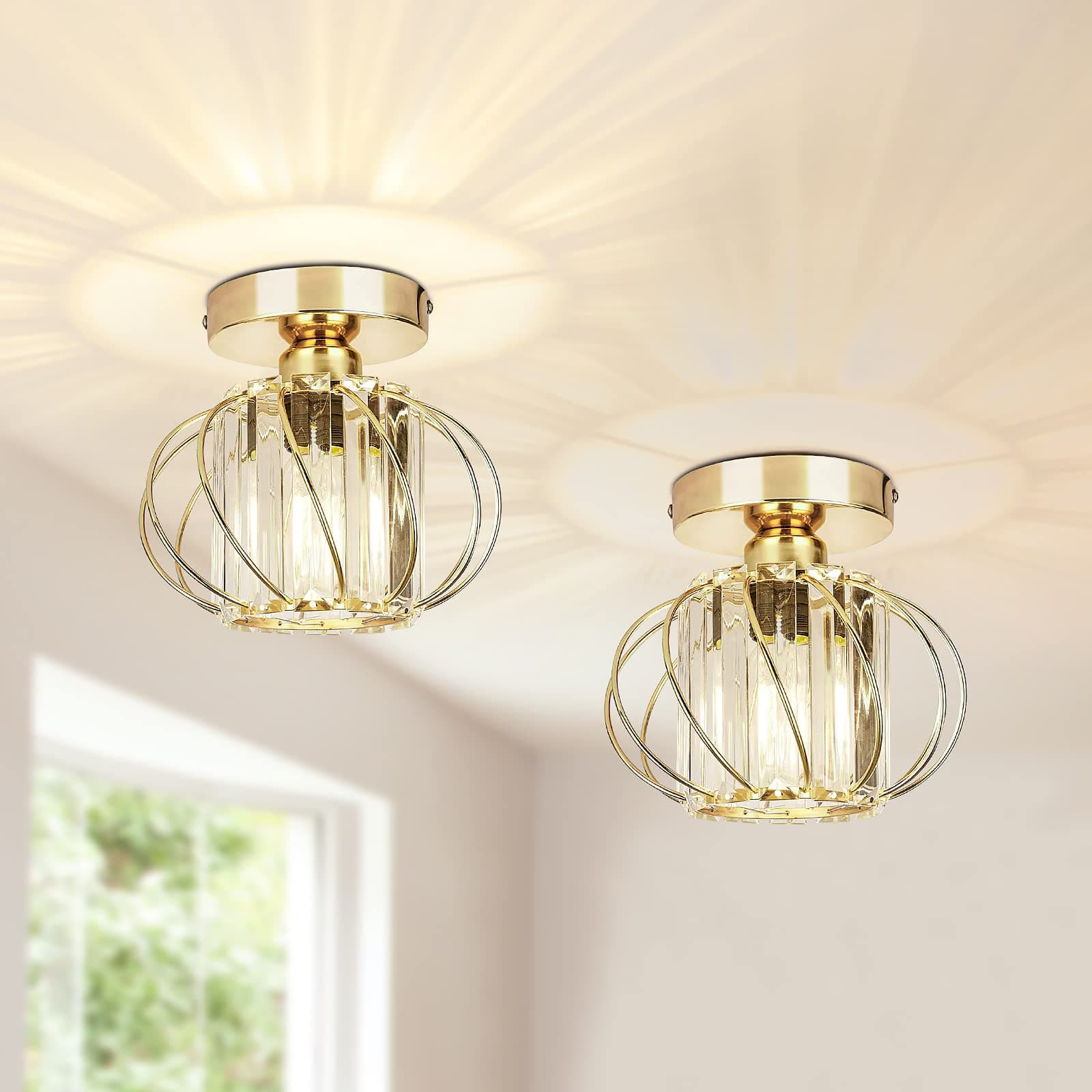 Gold Ceiling Light(2 Pack)