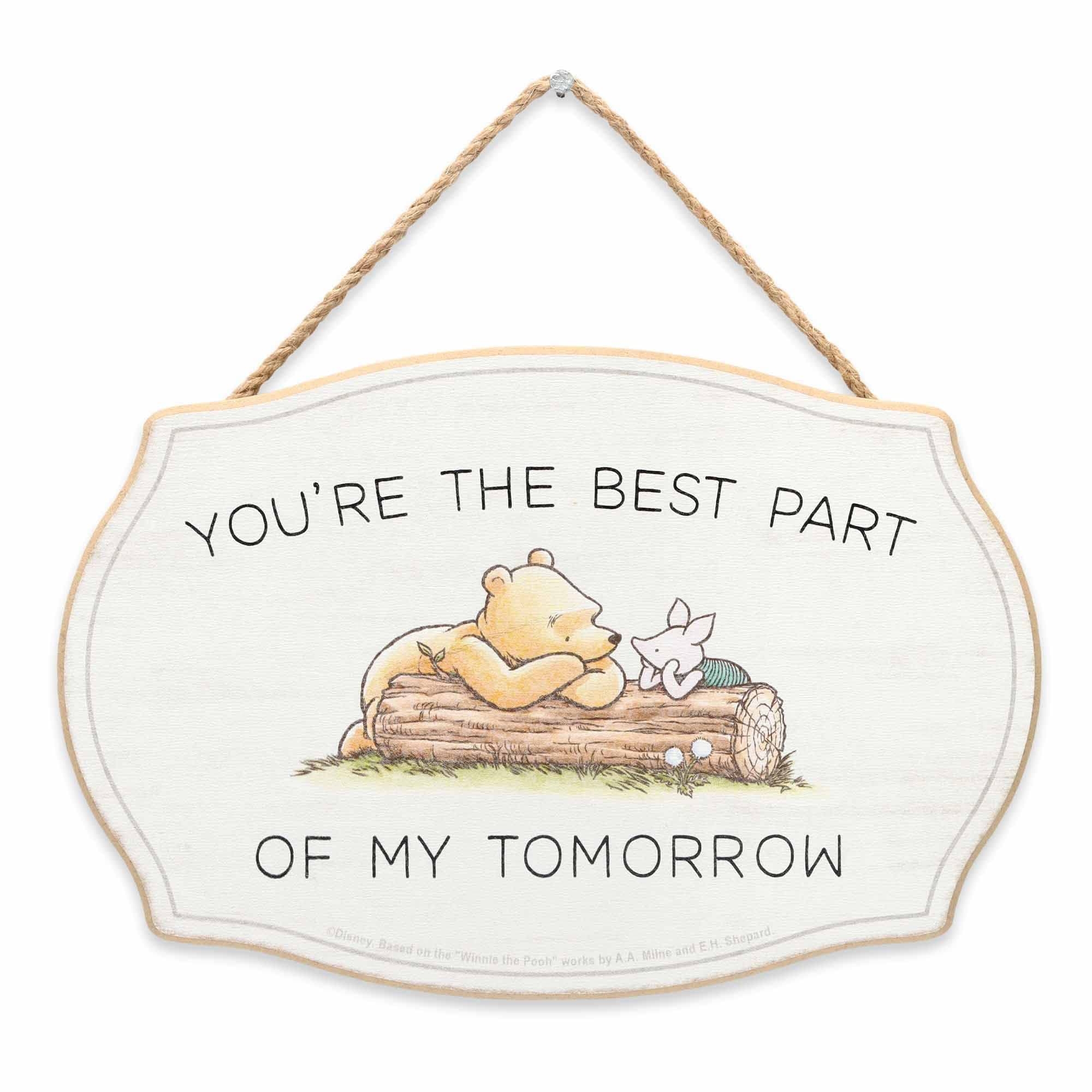 Disney Winnie the Pooh You're the Best Part Hanging Wood Wall Decor - Adorable Winnie the Pooh Sign for Home