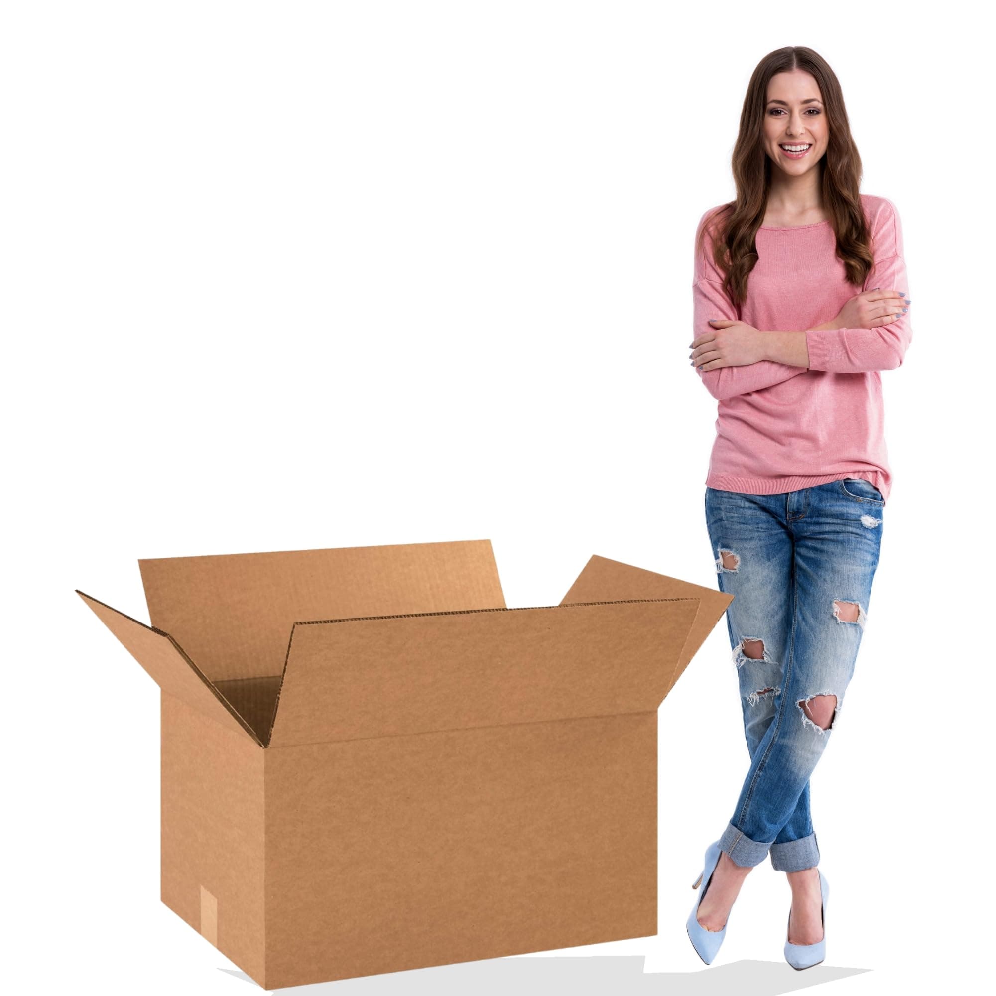 5 PLY Double Wall 16"L x 12"W x 8"H (40x30x20 CM), | Corrugated Cardboard Box for Packing, Moving and Storage - Pack Of 3.