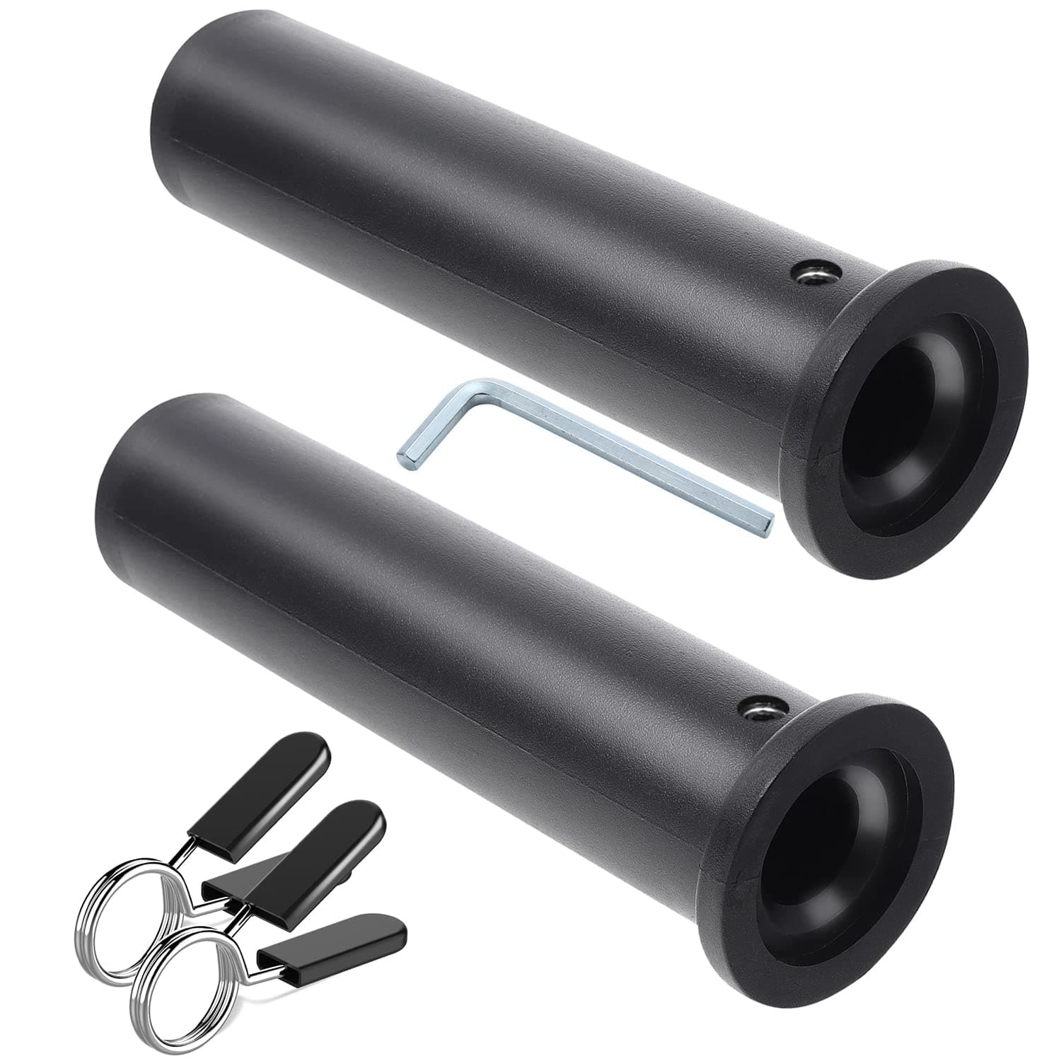 OHLIF 2PCS Nylon Olympic Adapter Sleeve 8",Converts 1" Standard Weight Plate Posts to 2" Olympic Weight Plate Posts,Removeable end Cap