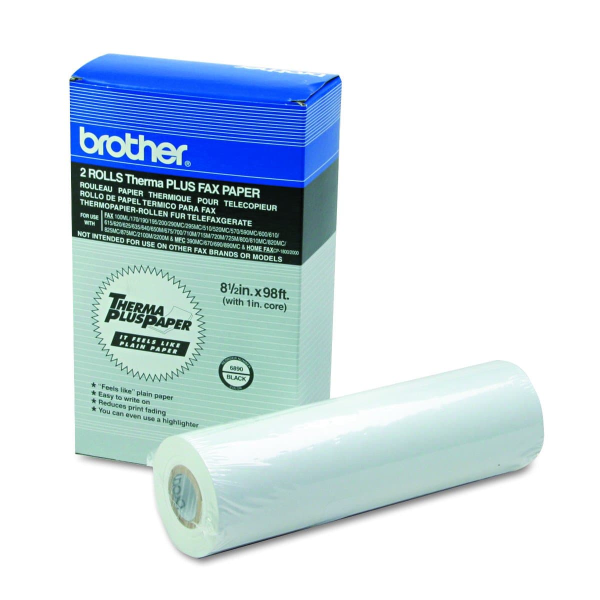 Brother 8.5in X 98ft 2-rolls Thermal Plus Fax Paper for Mfc-390mc - Retail Packaging