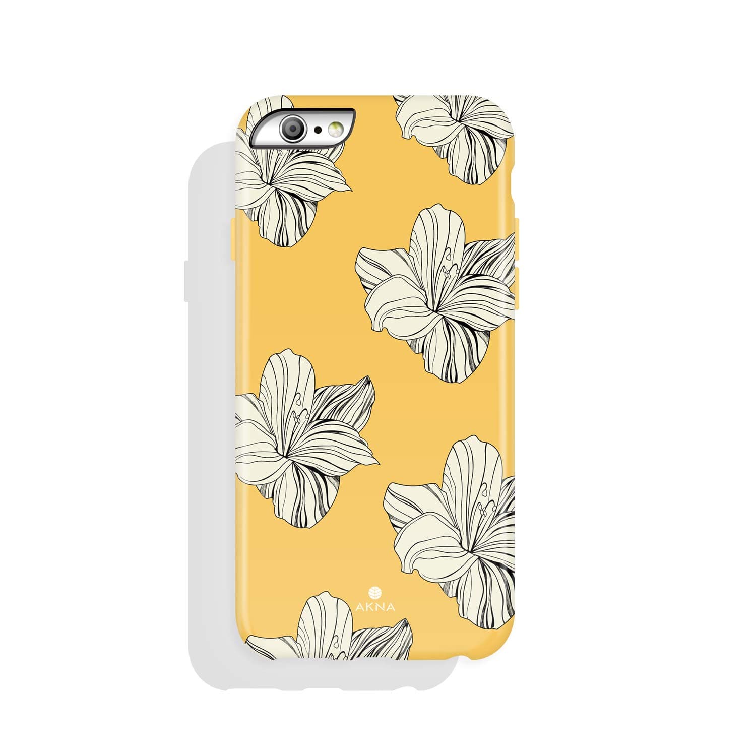 Akna iPhone 6/6s case for girls, Get-It-Now Collection High Impact Flexible Silicon Case for both iPhone 6 & iPhone 6s [Retro Yellow Floral](216-U.S)