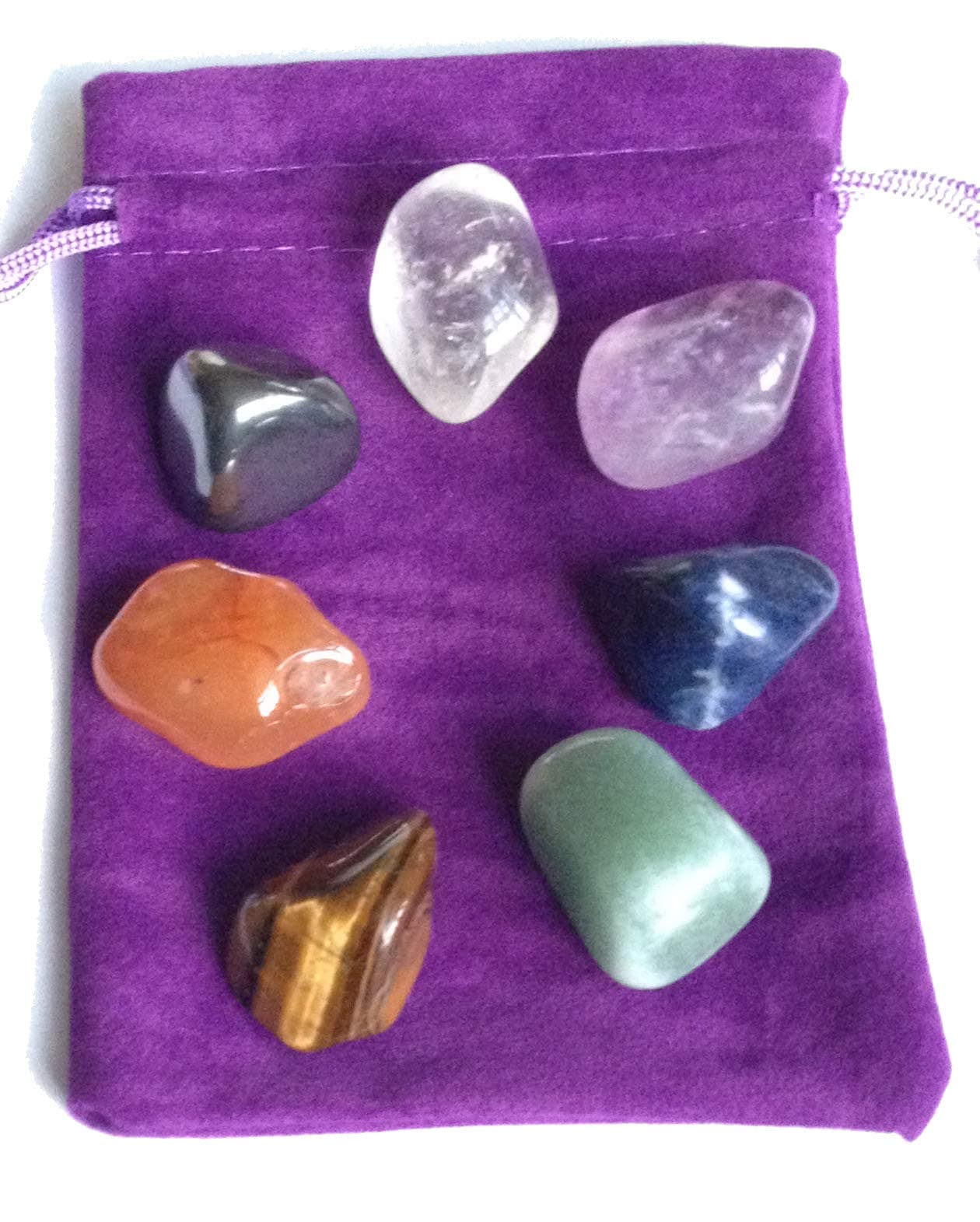 Crystal Healing Chakra Tumblestone Set, Reiki Charged, Balancing, Meditation, Grounding + Gift Bag