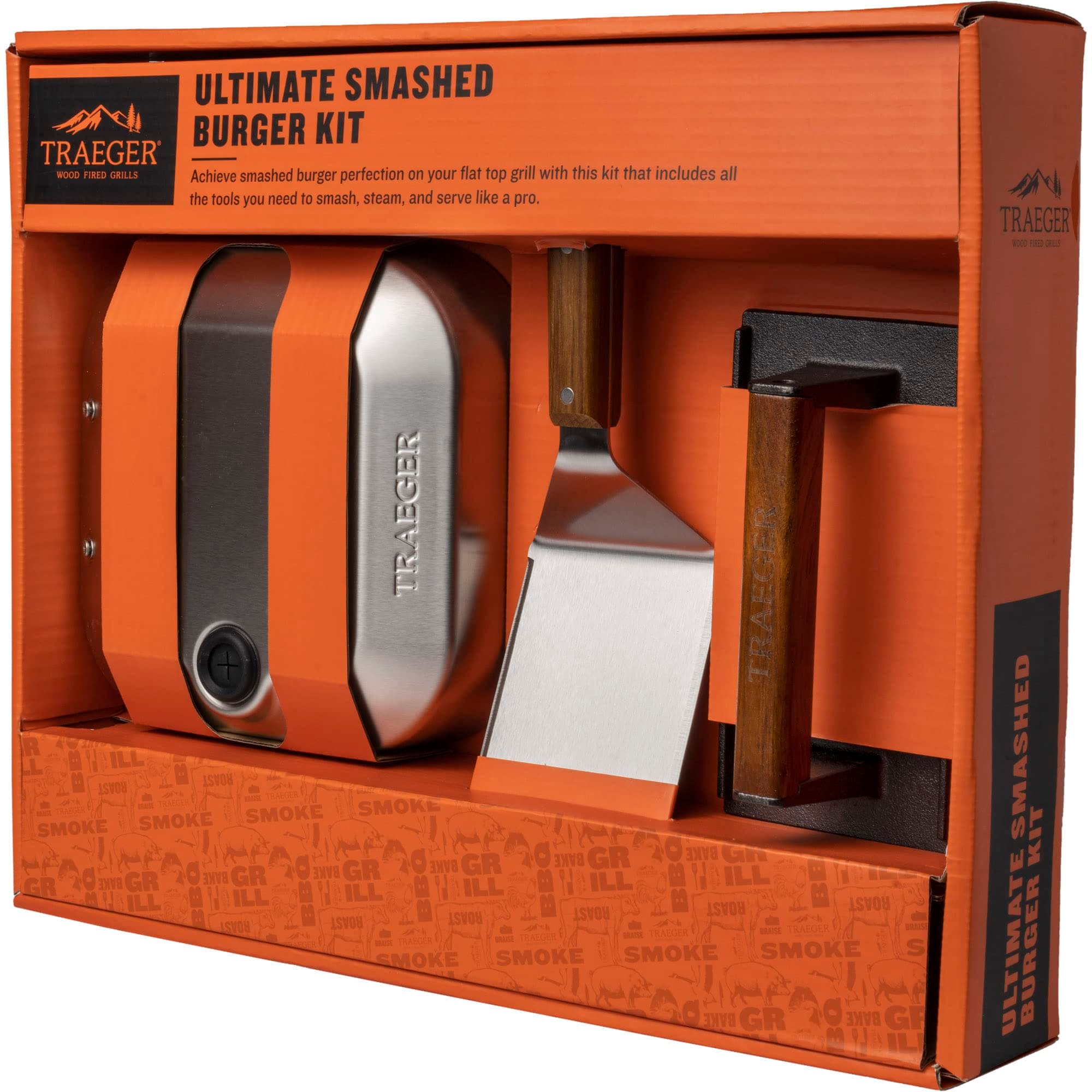 Traeger Grills BAC734 Ultimate Smashed Burger Kit, Griddle Tools, Steam Dome, Spatula, Burger Smasher Grill Accessory