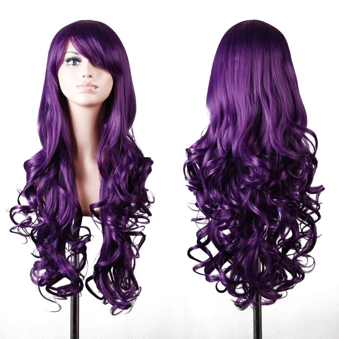 Wavy wig wavy Long hair wig for everyday cosplay or shop window dolls carnival or theme parties, purple, Modell 1
