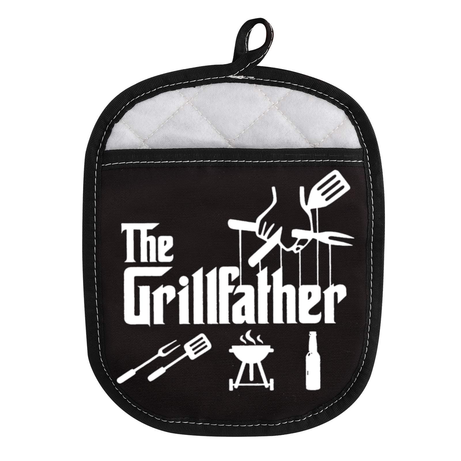 WCGXKOGrill Master BBQ Lover Gift The Grillfather Funny Potholder for Dad Grandpa (The Grillfather)