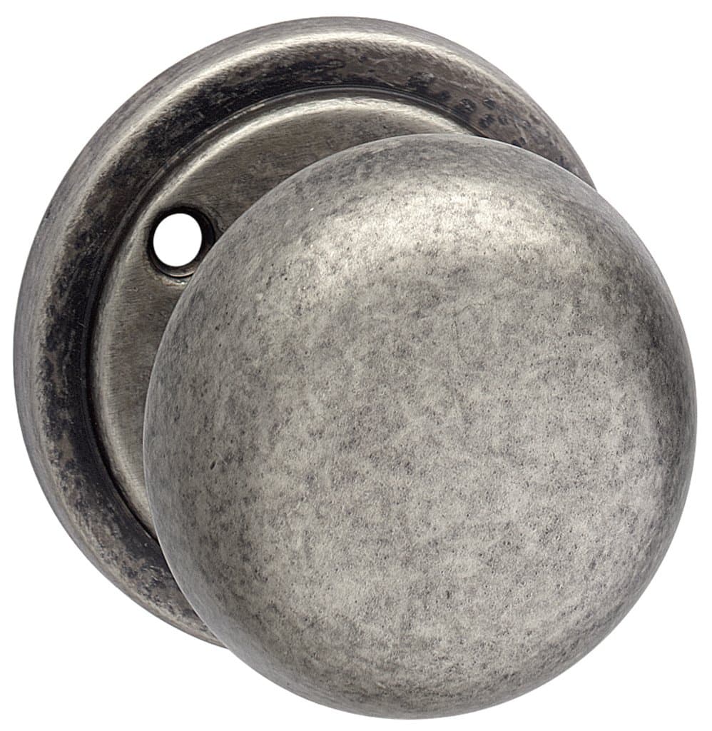 Pewter Mortice Knob Door Handle for Internal and External Doors.  Urfic Set of 2 knobs for All Types of Wooden Kitchen Cupboard, Bathroom, Bedroom Interior Cabinet, and UPVC Exterior Shed Doors.