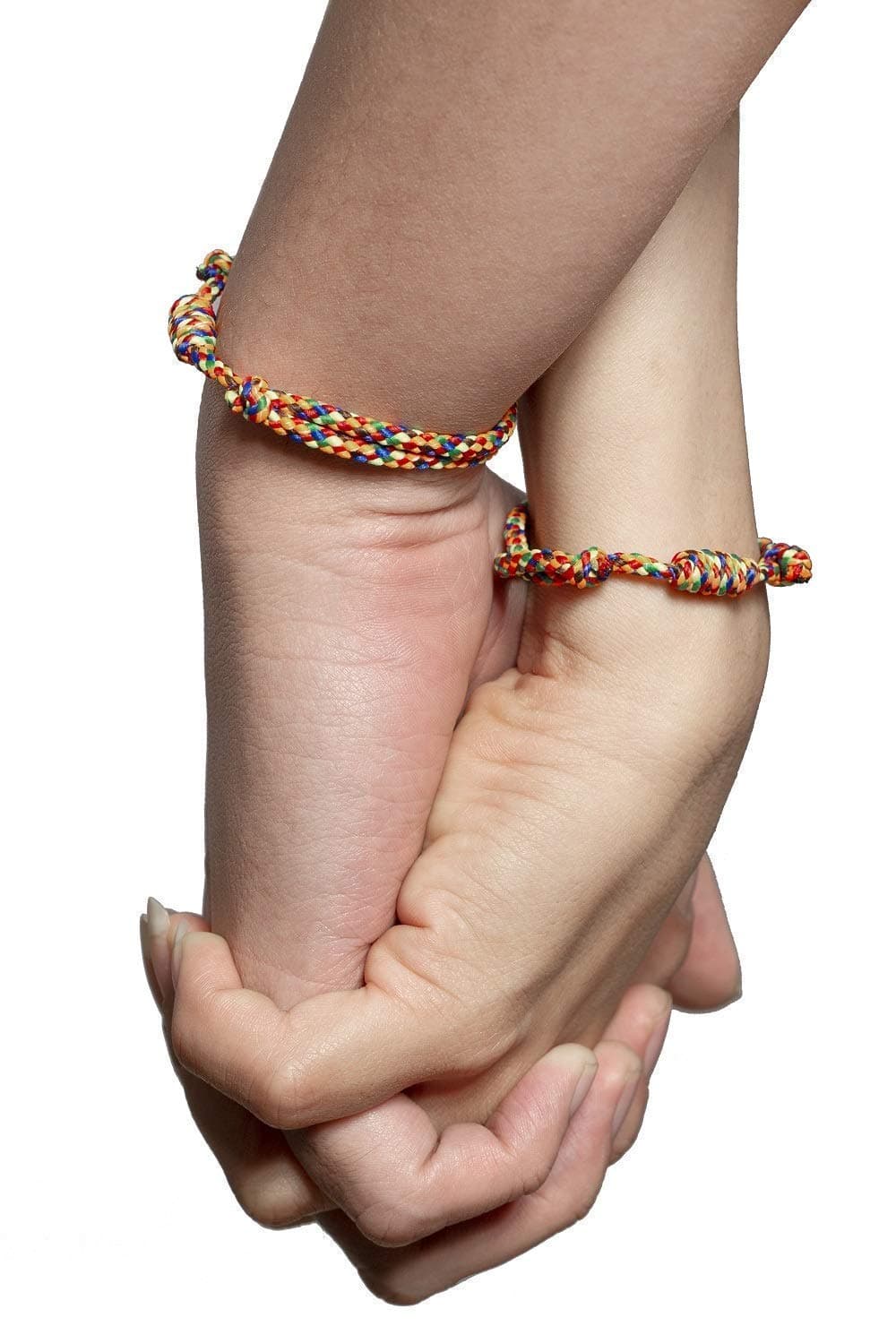 Bracelet Lucky Handmade Buddhist Rope MultiColor Knots Set Knot Adjustable Size Set 2pcs
