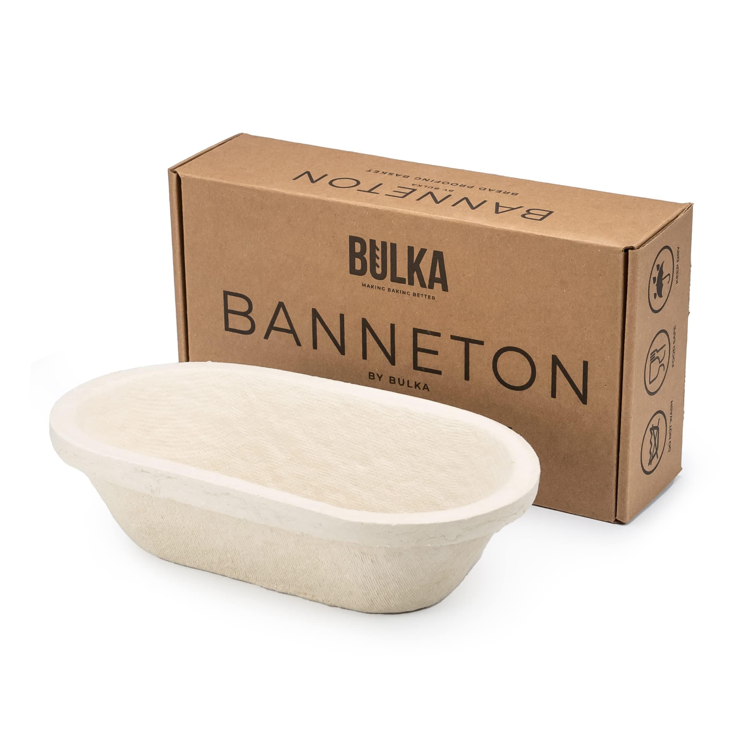 Bulka Small Oval 500g Banneton Pump Roofing Basket Pressed Wood Pulp Blotfoam - Airplane Non-Stick Butterard Sourdough Barneton Basket, Made in Germany