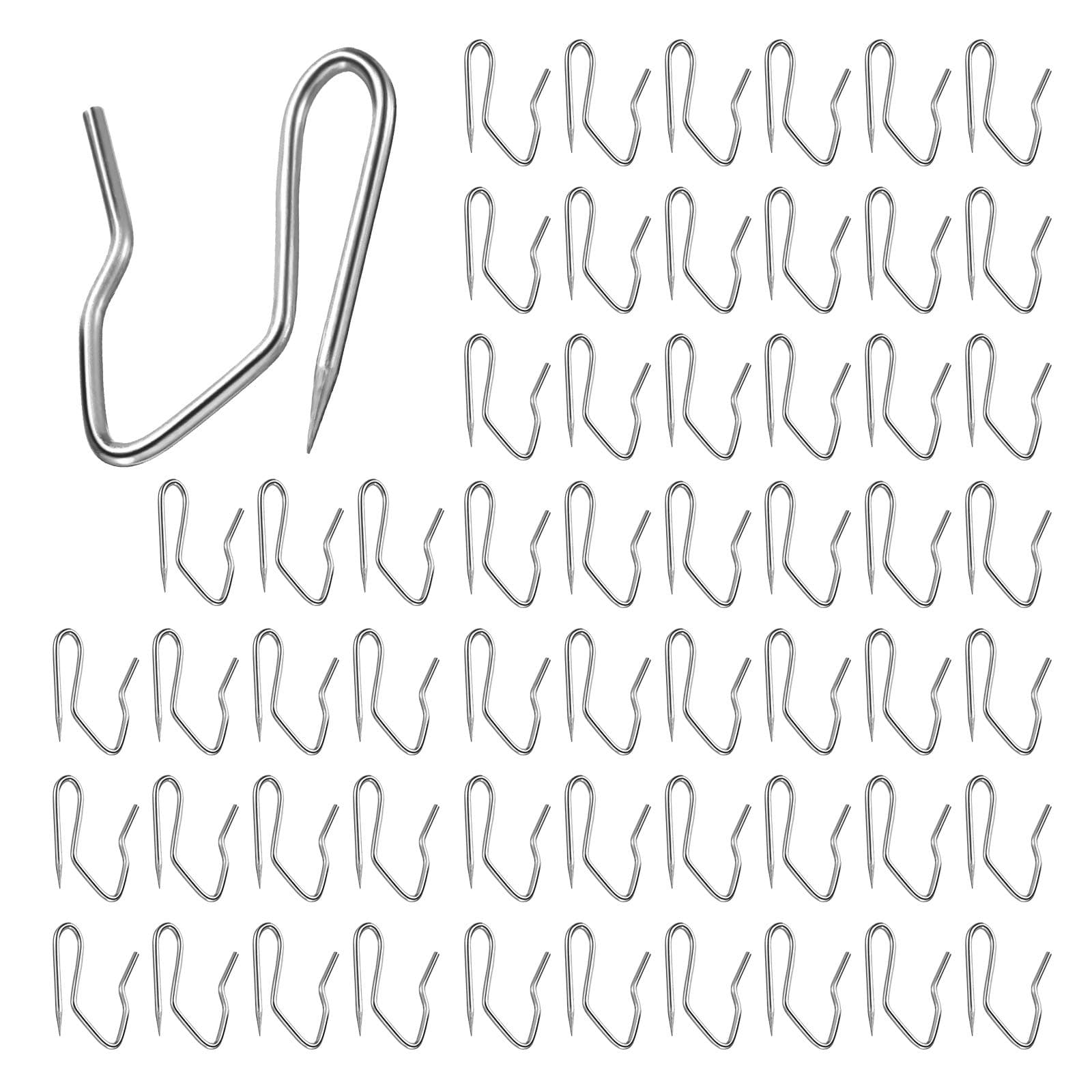 58 Pcs Window Curtain Hooks, Drapery Hooks for Pleated Drapes, Curtain Pins for Drapes, Rust-Resistant Silver-Plated Drape Hooks for Curtains, Drapery Pins for Doors Curtains and Shower Curtains, YLYL