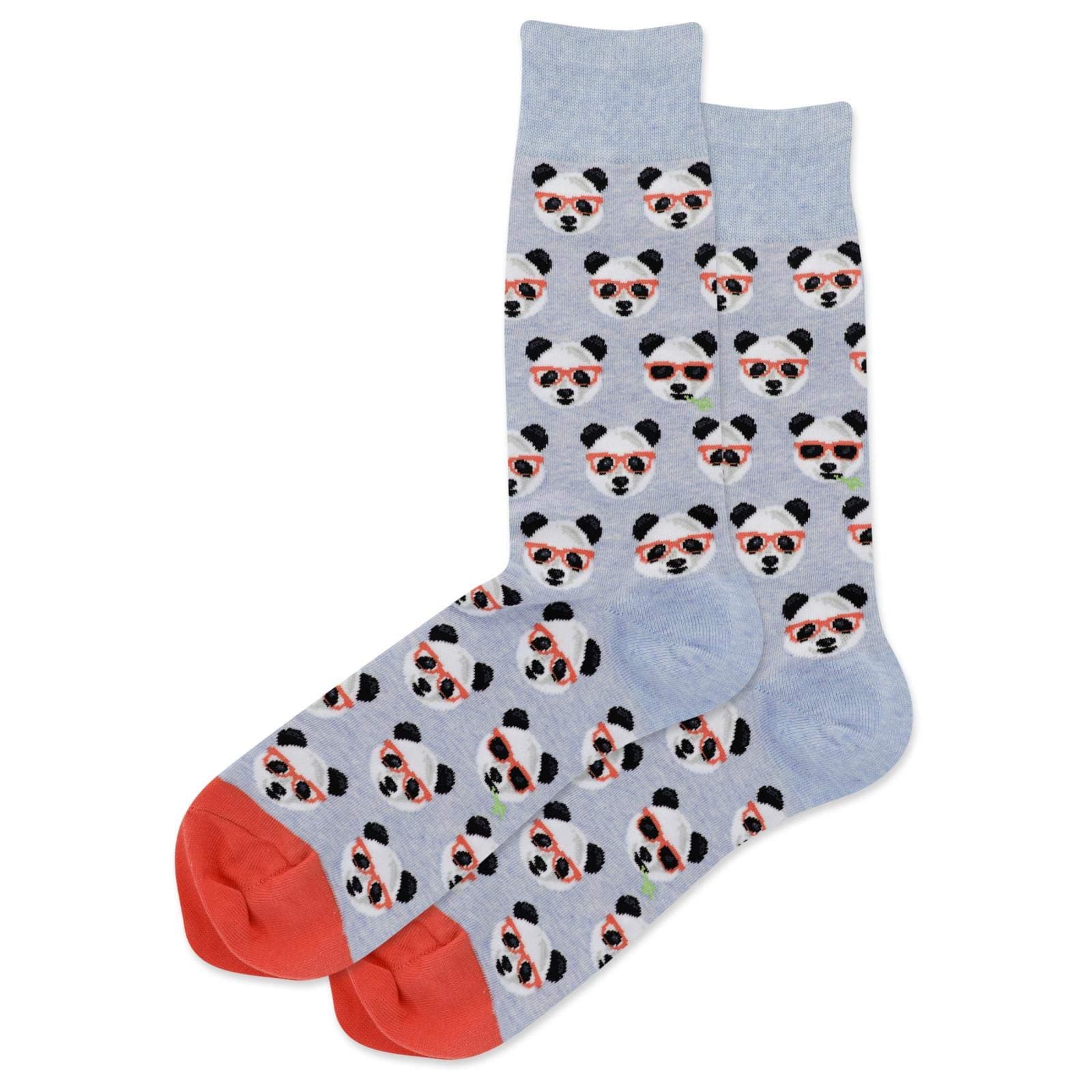 Hot SoxSmart Panda Socks, Blue Heather, 1 Pair, Men Shoe 6-12.5