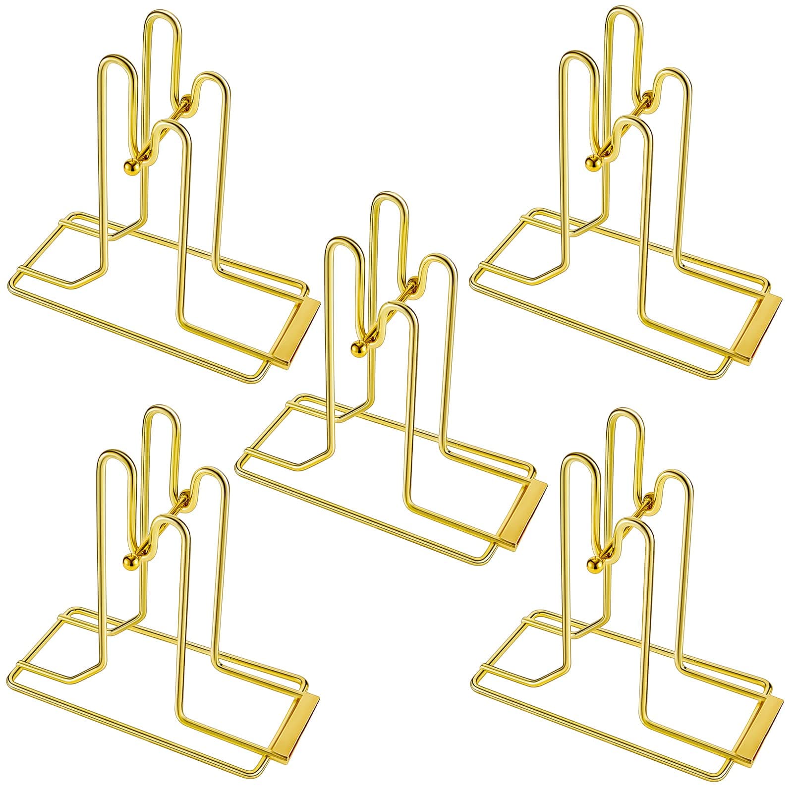 Amylove Brass Plated Raffle Ticket Dispenser Gold Raffle Ticket Drum Ticket Holder for Single Roll Double Roll Tickets, Lotteries, Sweepstakes, Charity Auctions, Trade Shows (5 Pieces)