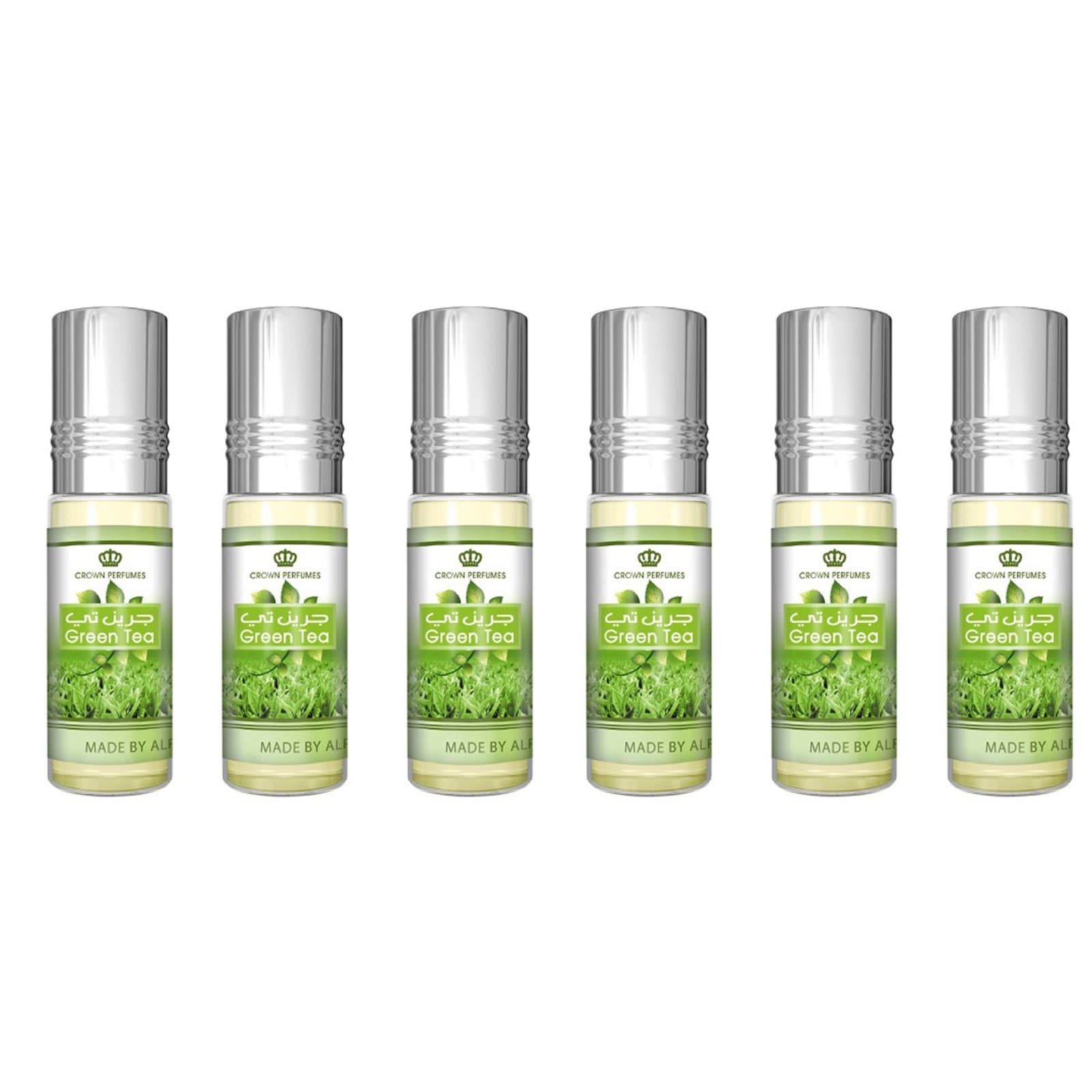Prime Genuine Attar Oil Perfume Fragrance Alcohol Free Halal 6-ML Top Quality 6 ml x 6 PCS (Pack of 6) (GREEN-TEA)