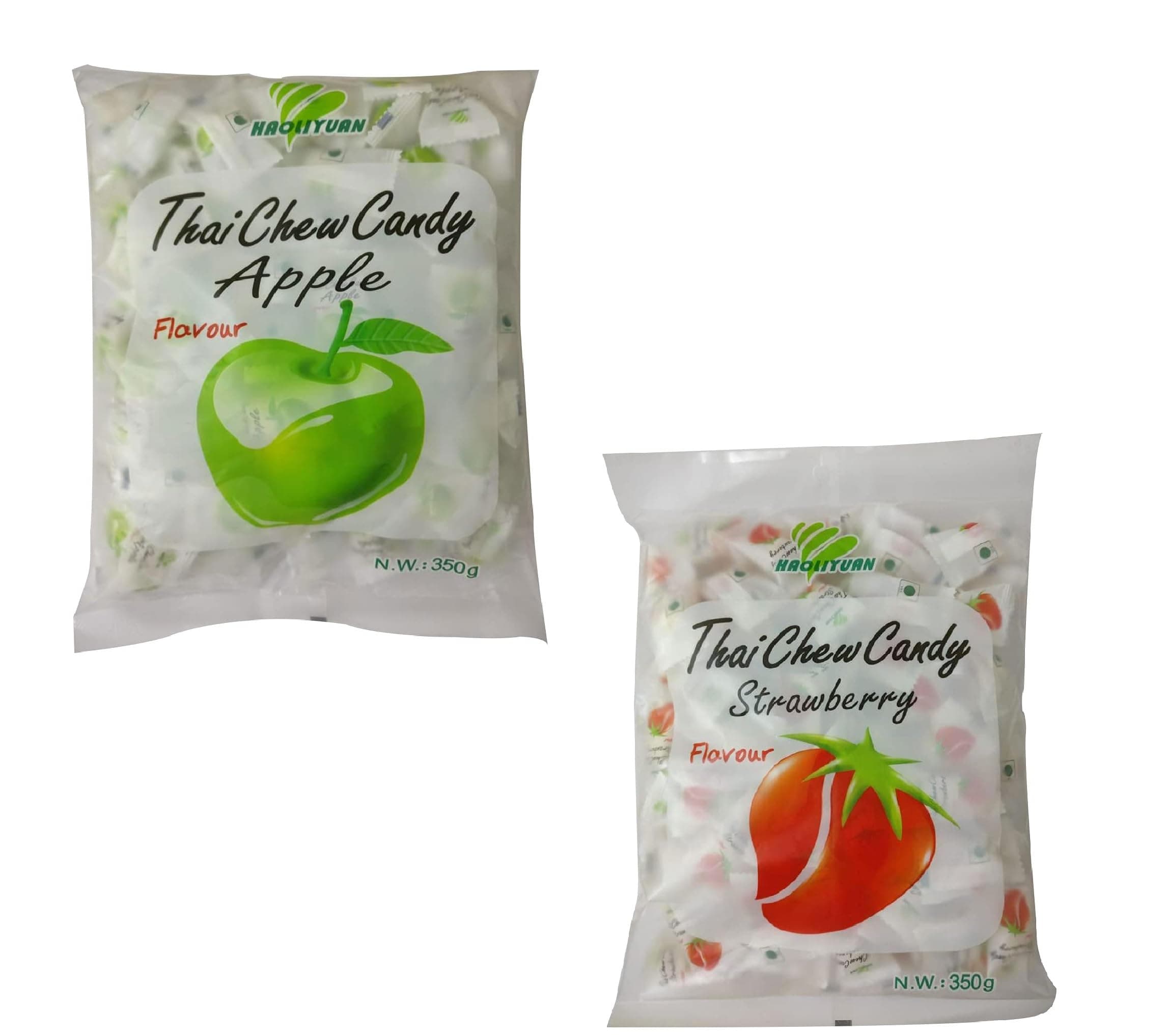 UOOTPC Haoliyuan Thai Chew Combo Flavored(Strawberry Candy,Apple Candy)350Gm(Pack Of 2)