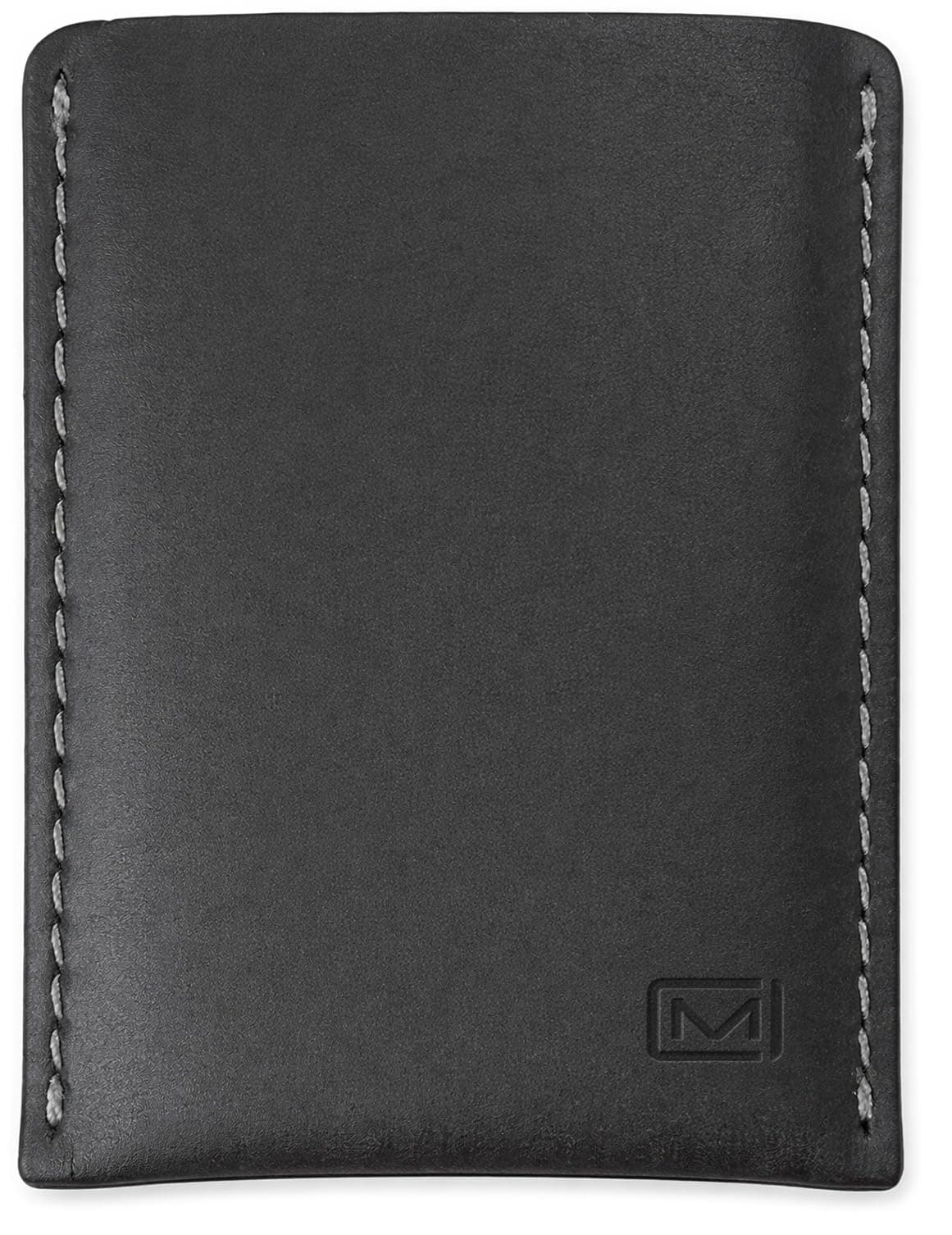 Slim Leather Wallet – Minimalist Card Holder for Men & Women – Front Pocket Design – Easy Bottom Access – Holds 2–10 Cards – Premium Leather – Full Protection (Black)
