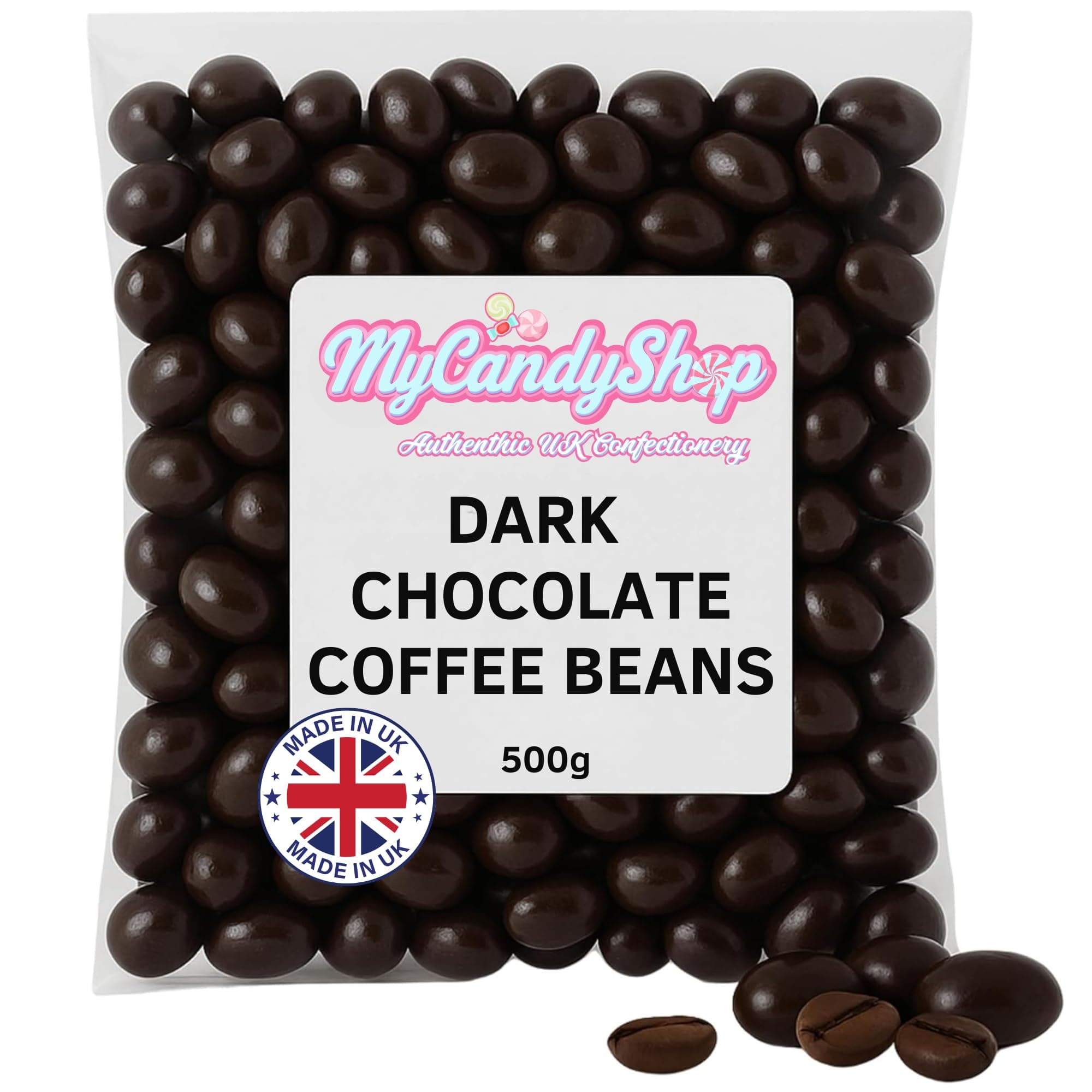 Dark chocolate coffee beans - 500g chocolate covered coffee beans – Luxury Gift for Men Women – Espresso Sweets – Christmas Choc – Gourmet Snack - UK BRAND
